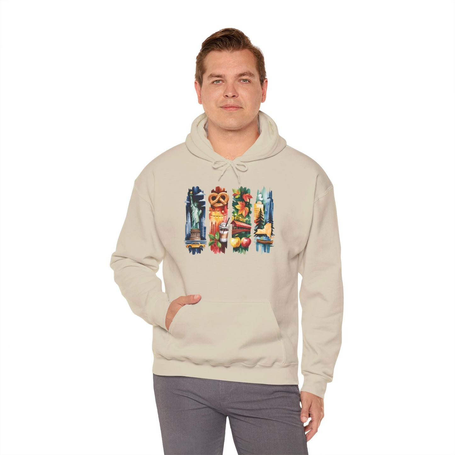 New York Nature Hoodie – Unisex Empire State Sweatshirt for Tourists and Travelers
