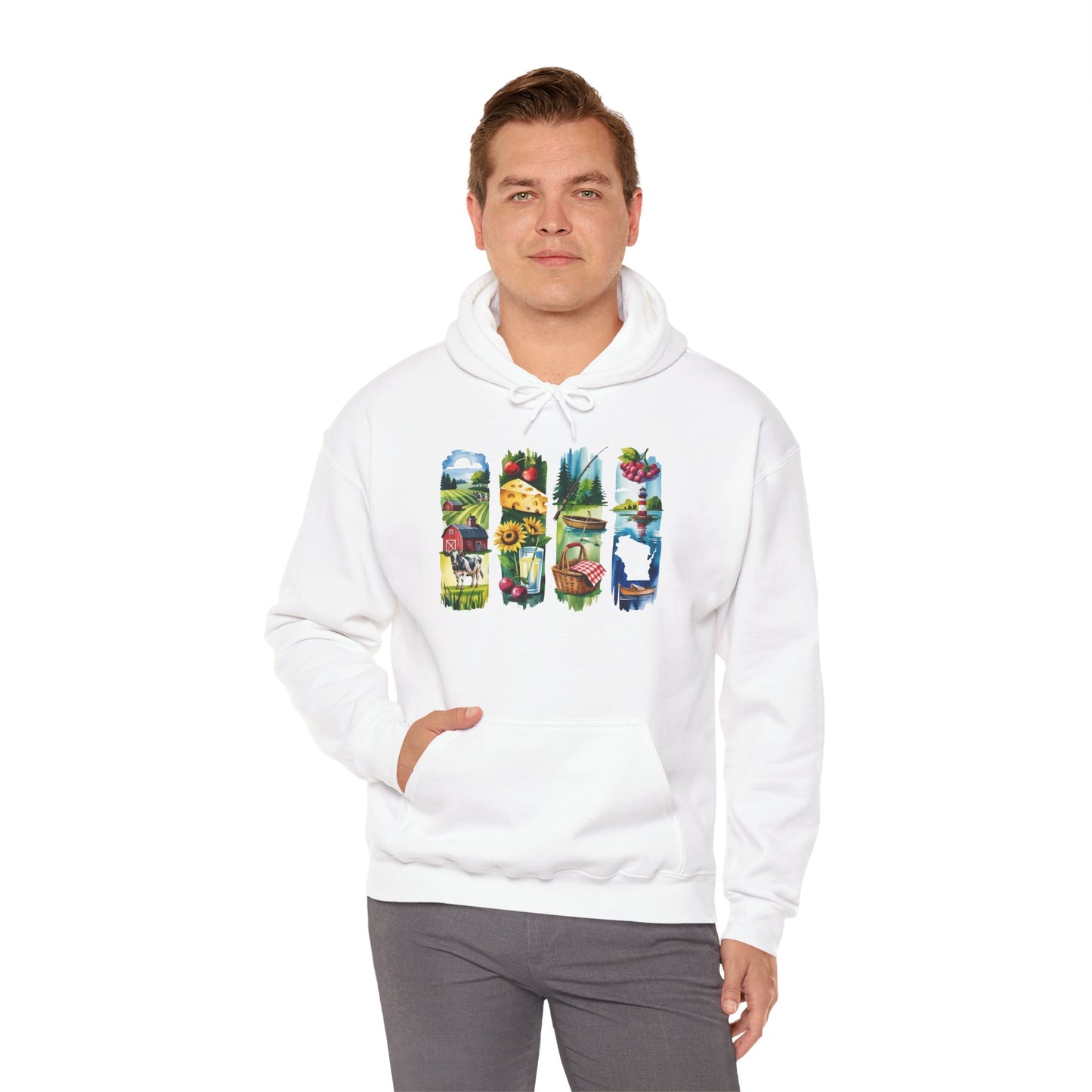 Wisconsin Nature Hoodie – Unisex Sweatshirt with Sceneries for Midwest Outdoor Lovers