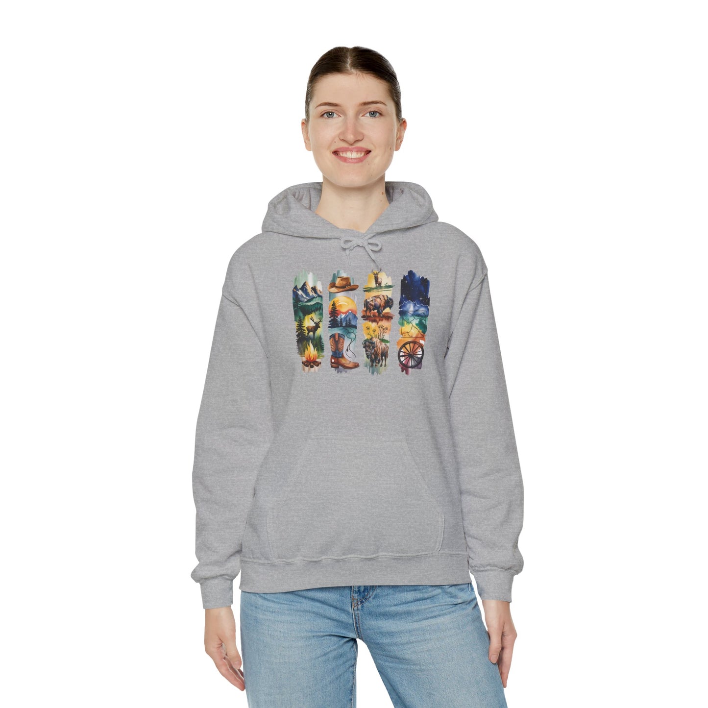 Wyoming Nature Hoodie – Unisex Scenic Nature Sweatshirt for Outdoor Lovers