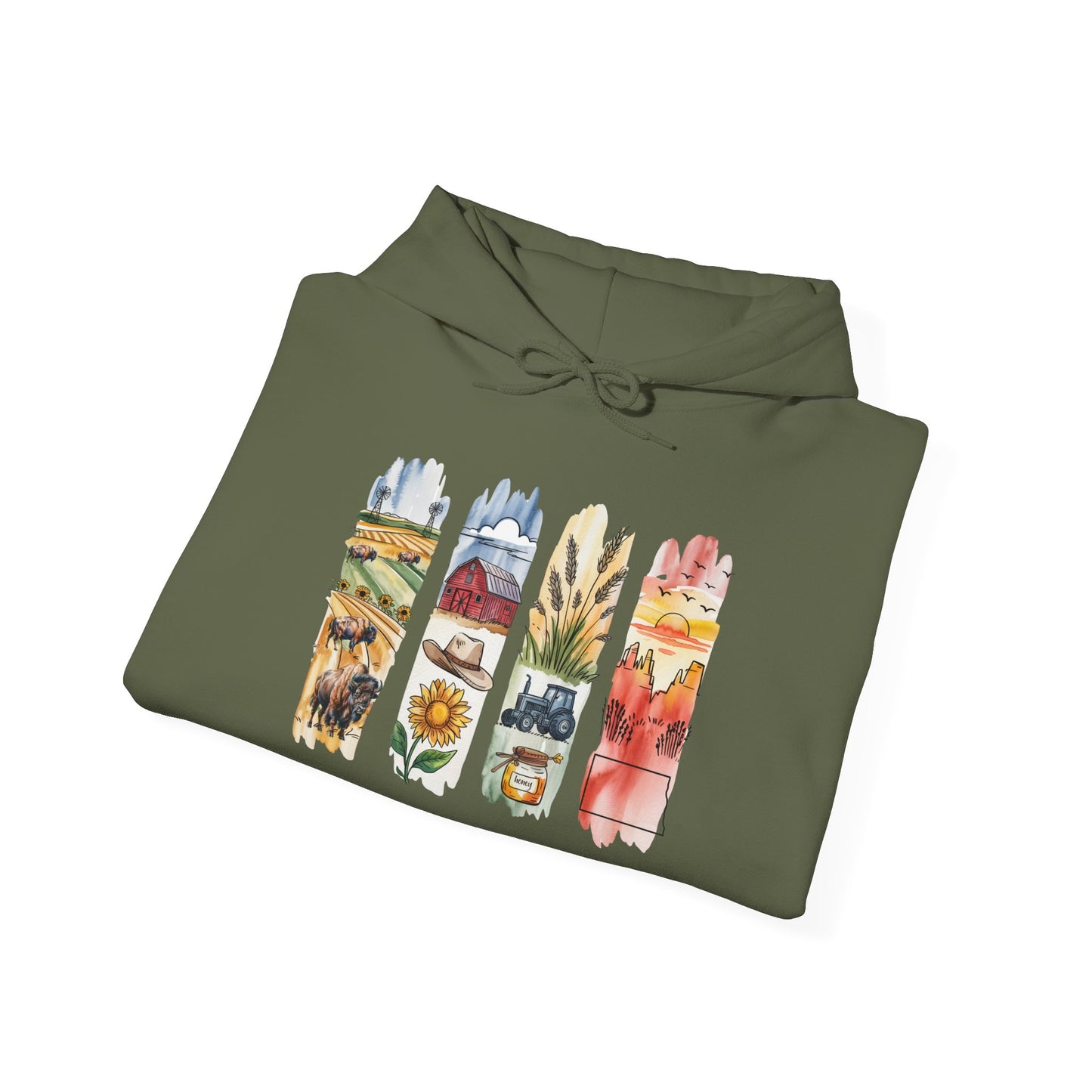 North Dakota Nature Hoodie – Unisex Sweatshirt for Prairie & Park Lovers