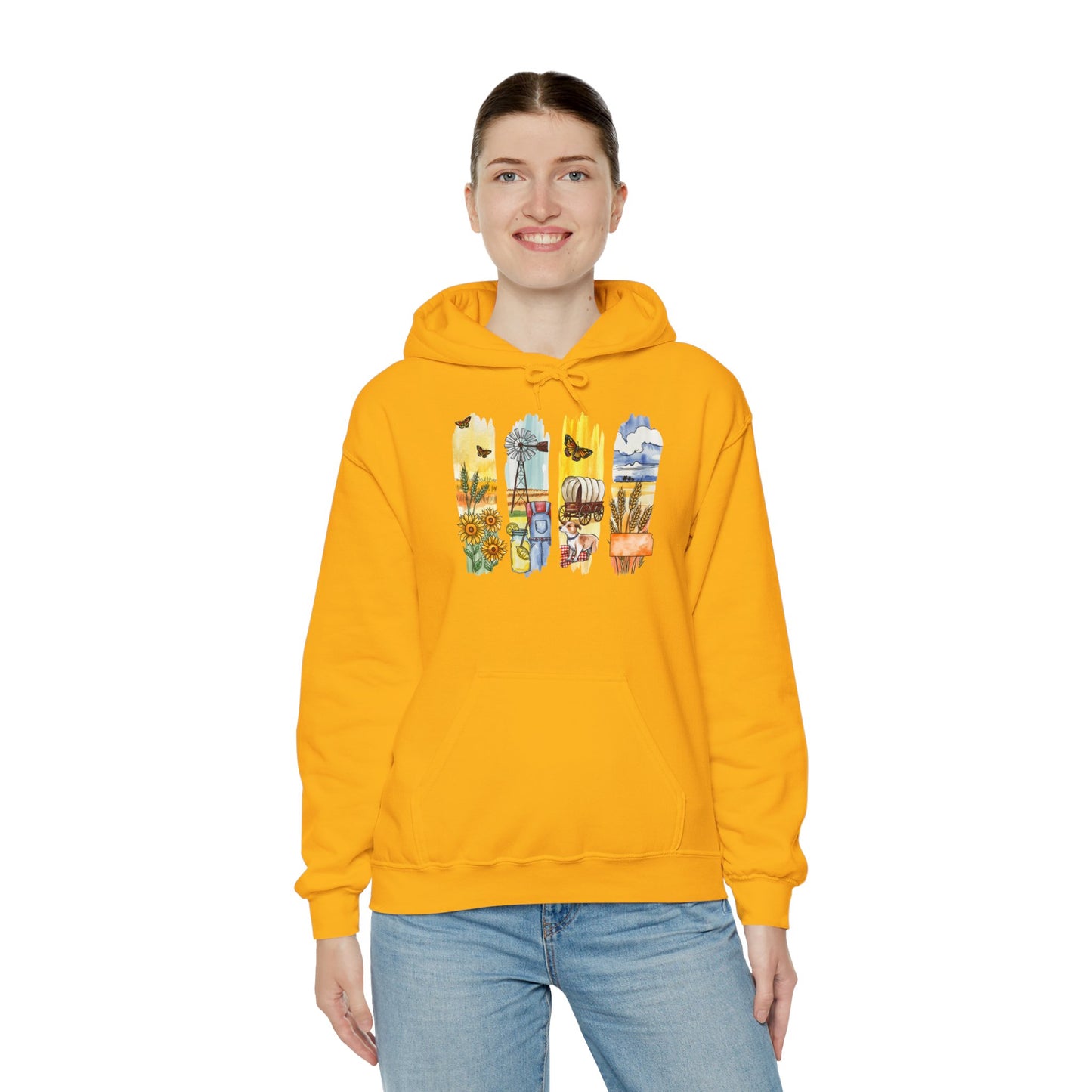 Kansas Nature Hoodie – Unisex Sweatshirt for Prairie & Sky Lovers