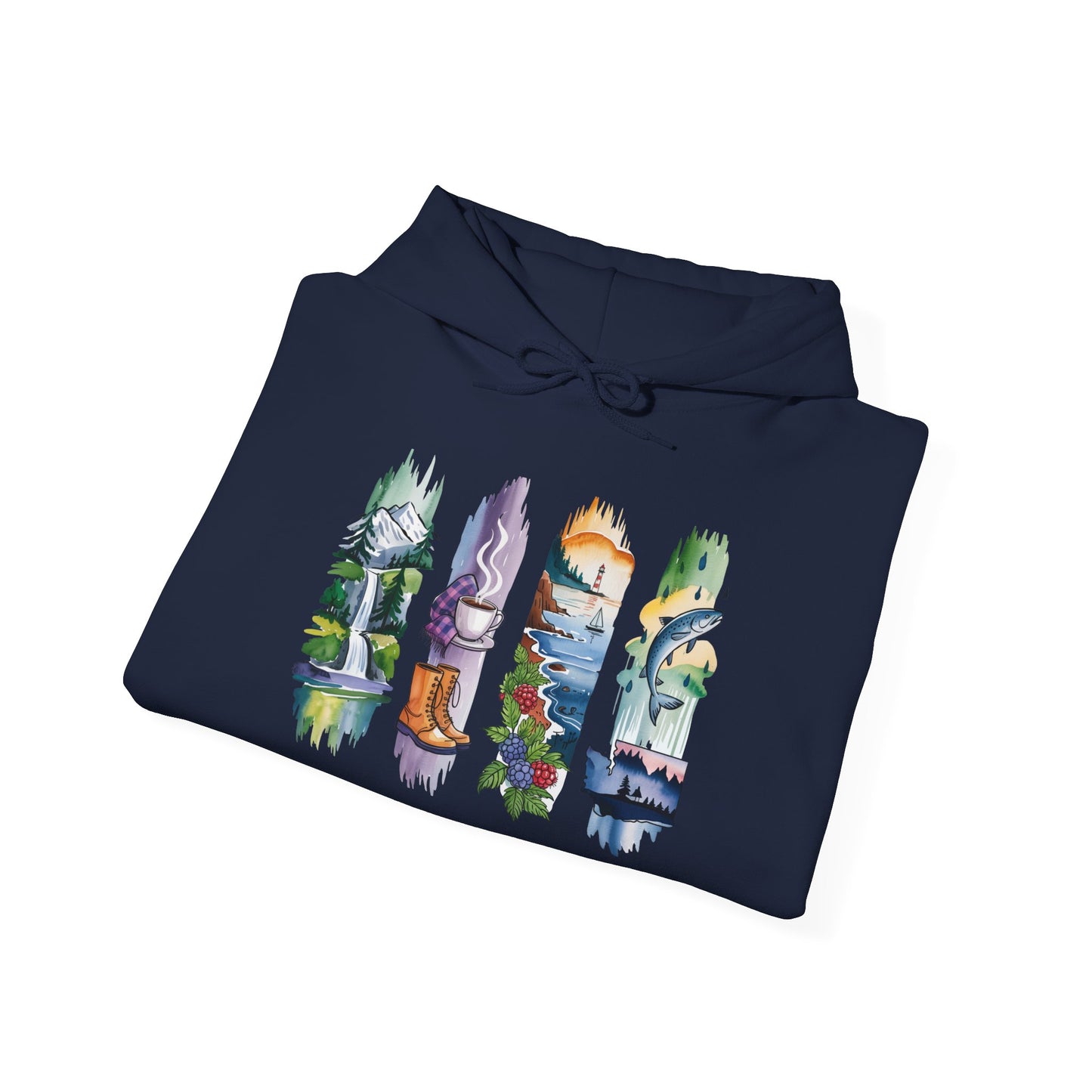 Washington Nature Hoodie – Unisex Sweatshirt for Forest & Coastline Enthusiasts