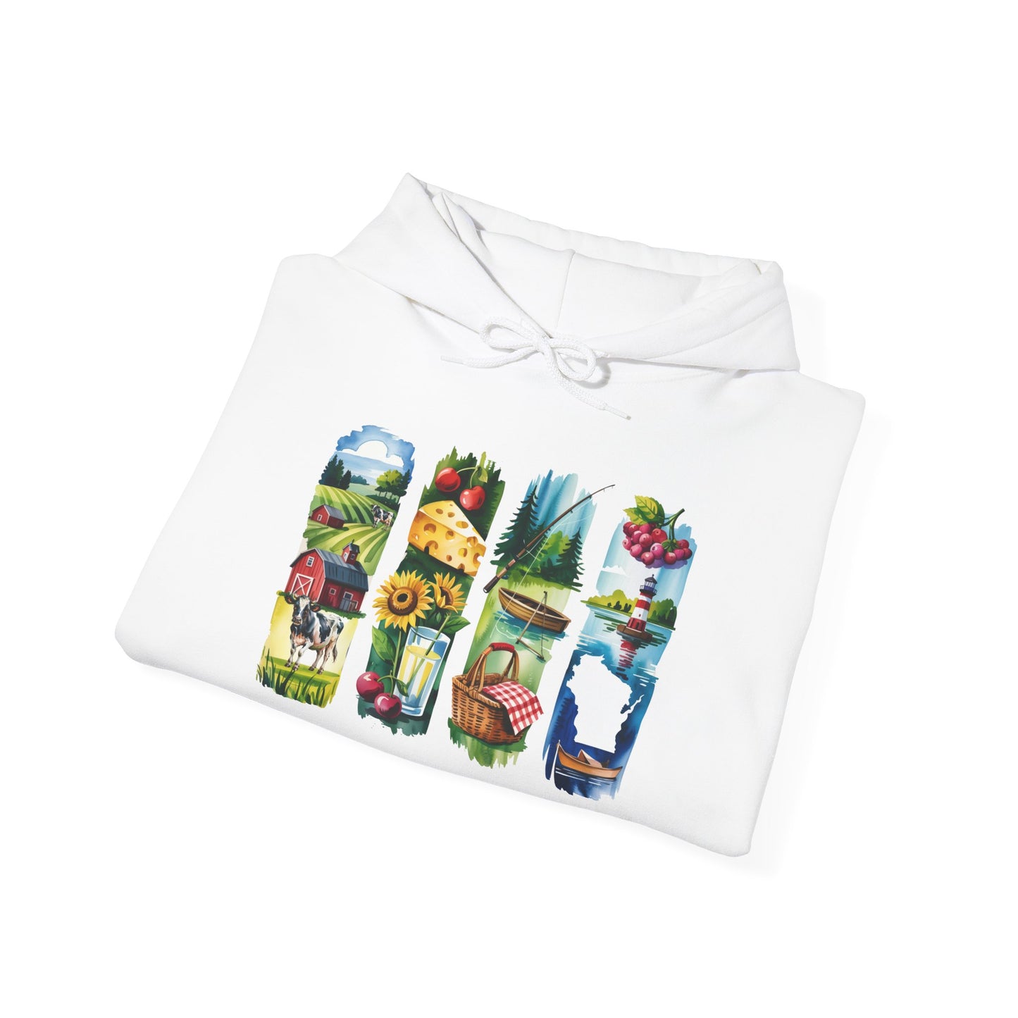 Wisconsin Nature Hoodie – Unisex Sweatshirt with Sceneries for Midwest Outdoor Lovers