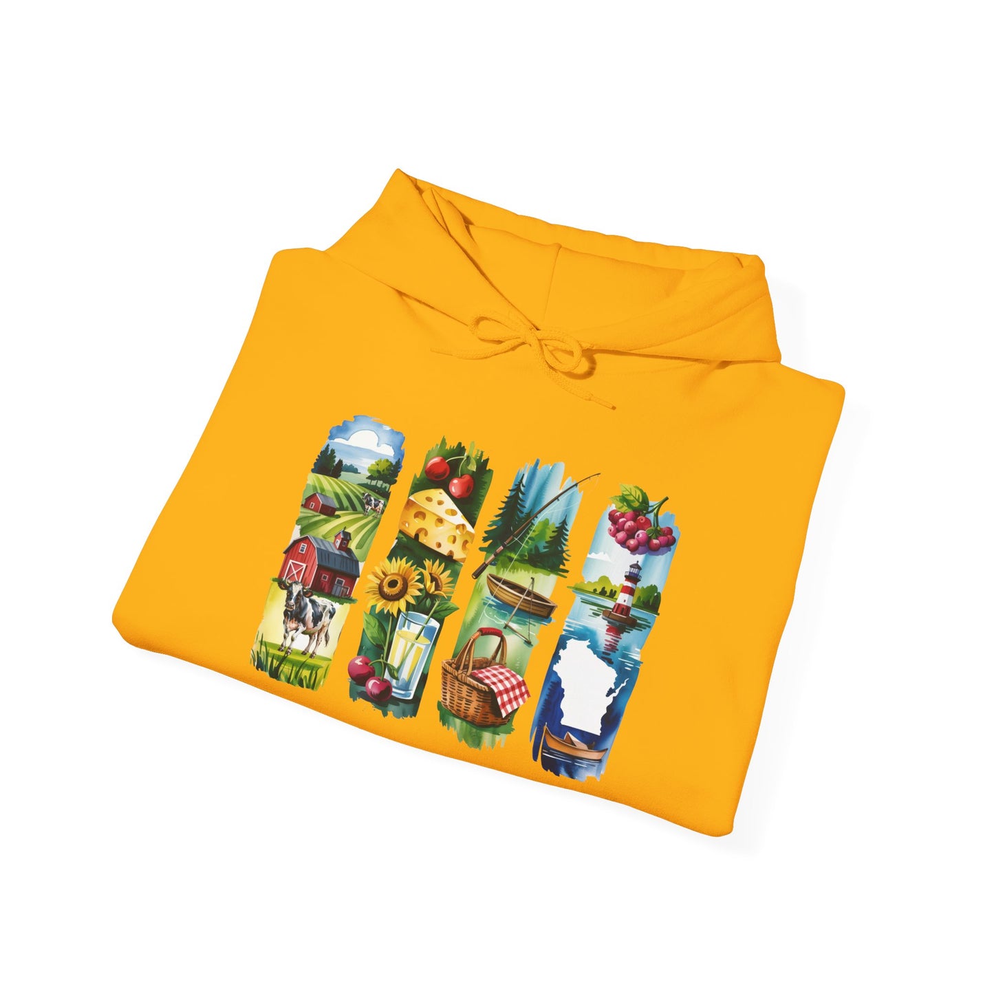 Wisconsin Nature Hoodie – Unisex Sweatshirt with Sceneries for Midwest Outdoor Lovers