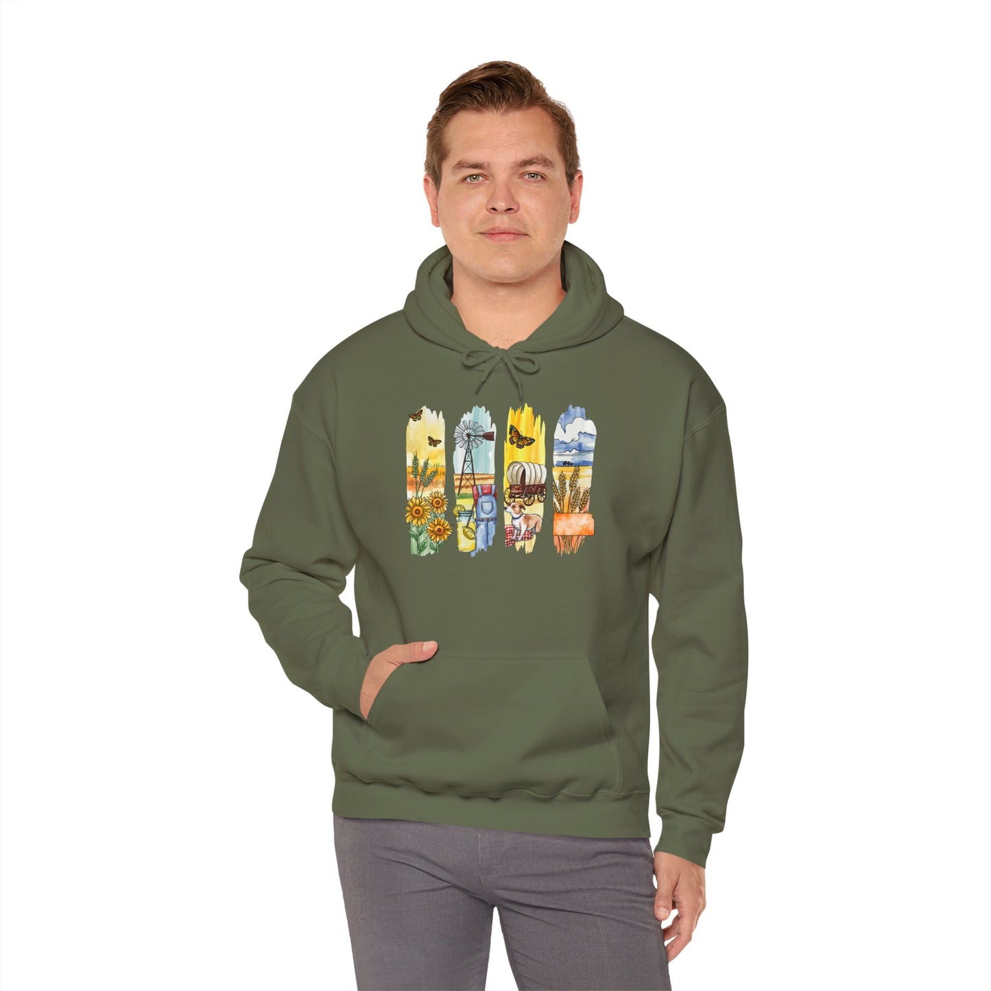 Kansas Nature Hoodie – Unisex Sweatshirt for Prairie & Sky Lovers