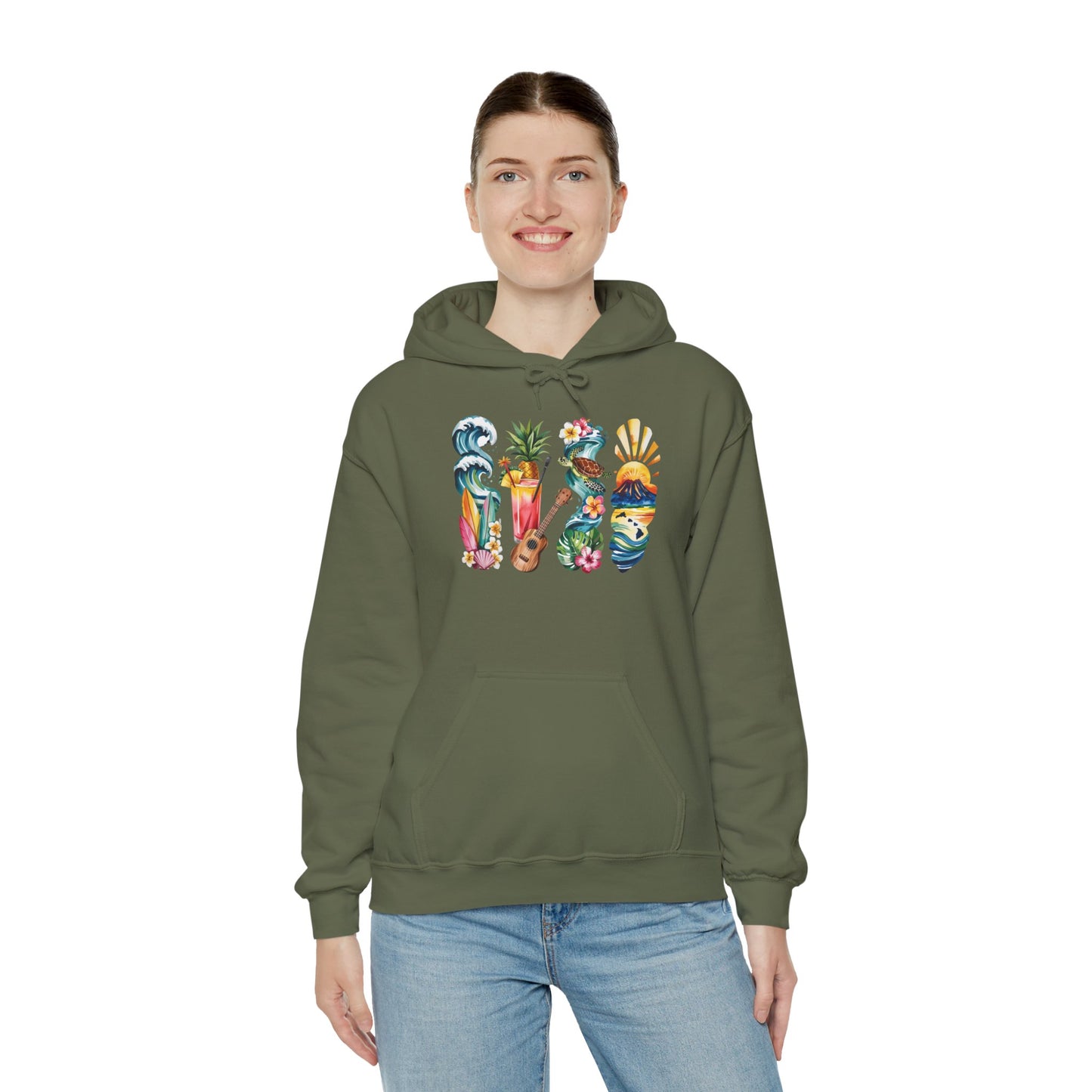 Hawaii Nature Hoodie – Unisex Sweatshirt for Volcano & Ocean Lovers