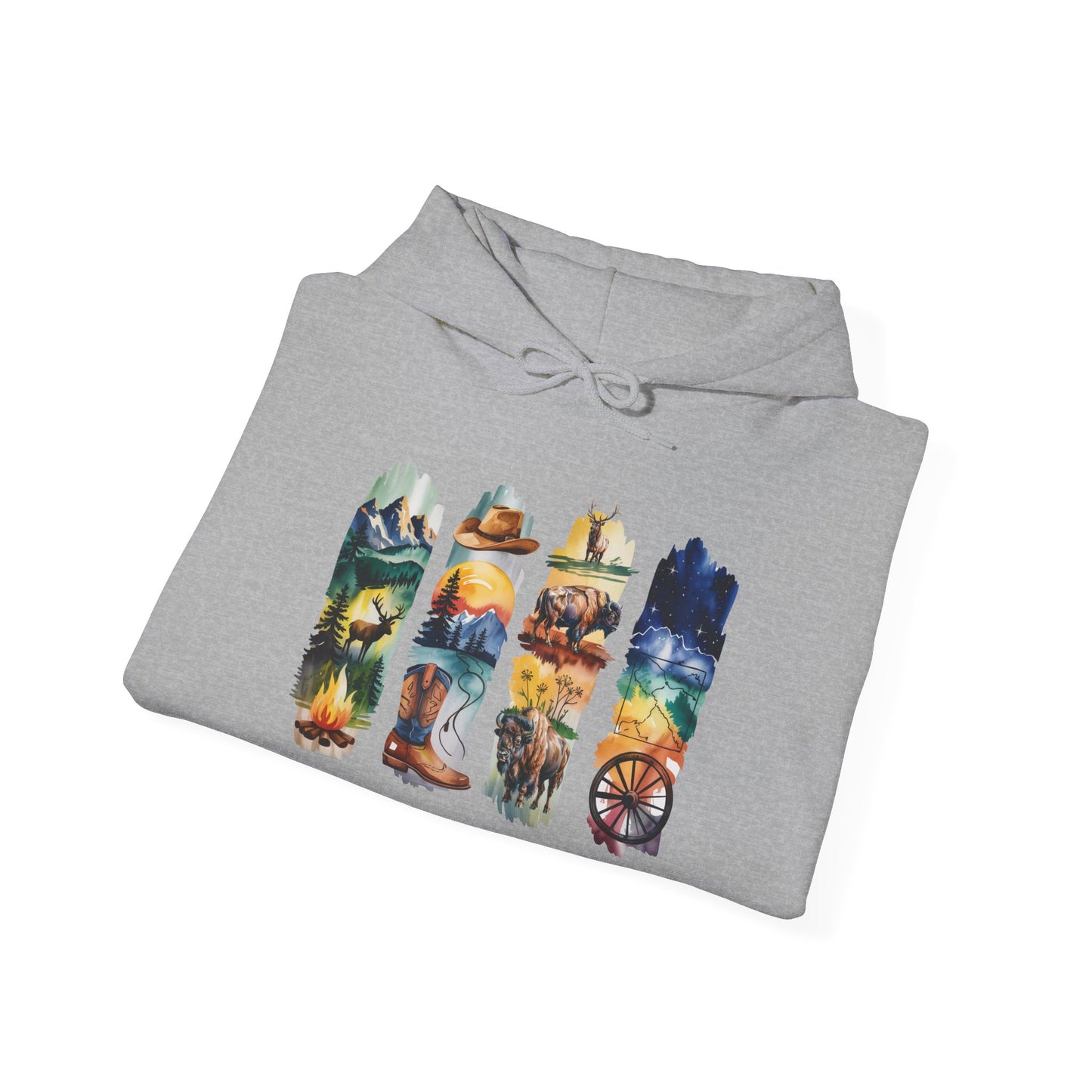 Wyoming Nature Hoodie – Unisex Scenic Nature Sweatshirt for Outdoor Lovers