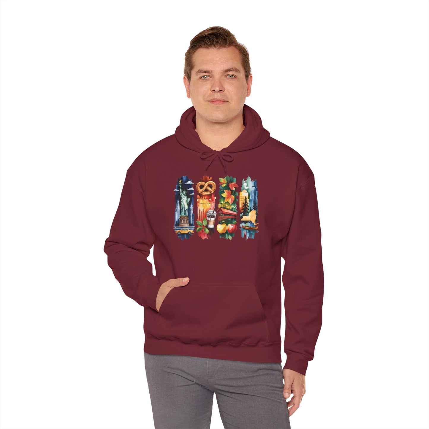 New York Nature Hoodie – Unisex Empire State Sweatshirt for Tourists and Travelers