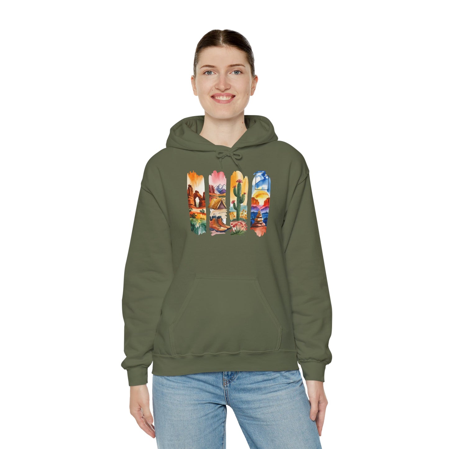 Utah Nature Hoodie – Unisex Desert Landscape Sweatshirt for Hikers & Adventure Seekers