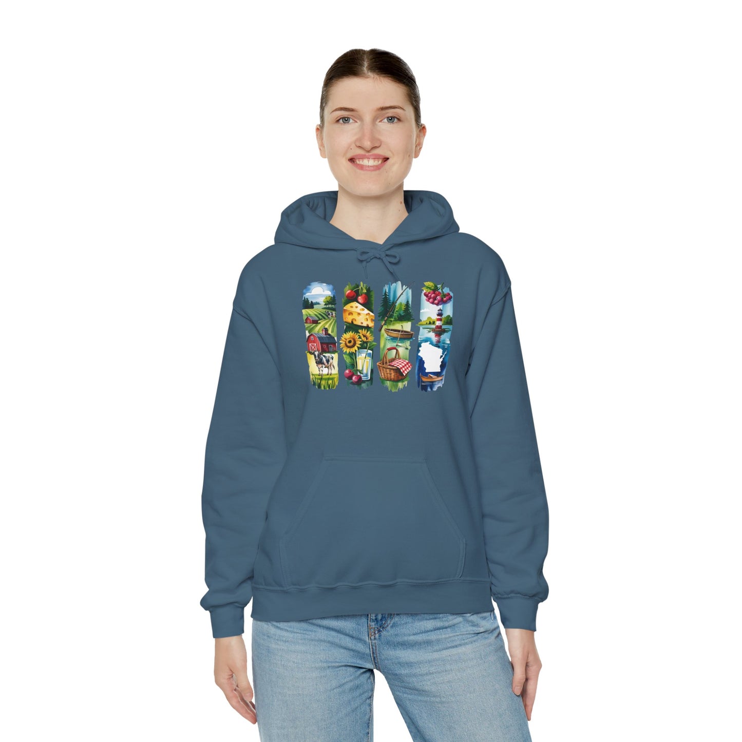 Wisconsin Nature Hoodie – Unisex Sweatshirt with Sceneries for Midwest Outdoor Lovers