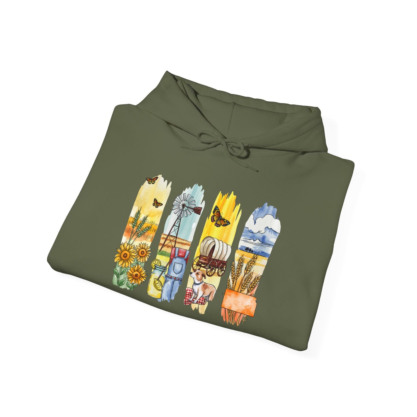 Kansas Nature Hoodie – Unisex Sweatshirt for Prairie & Sky Lovers