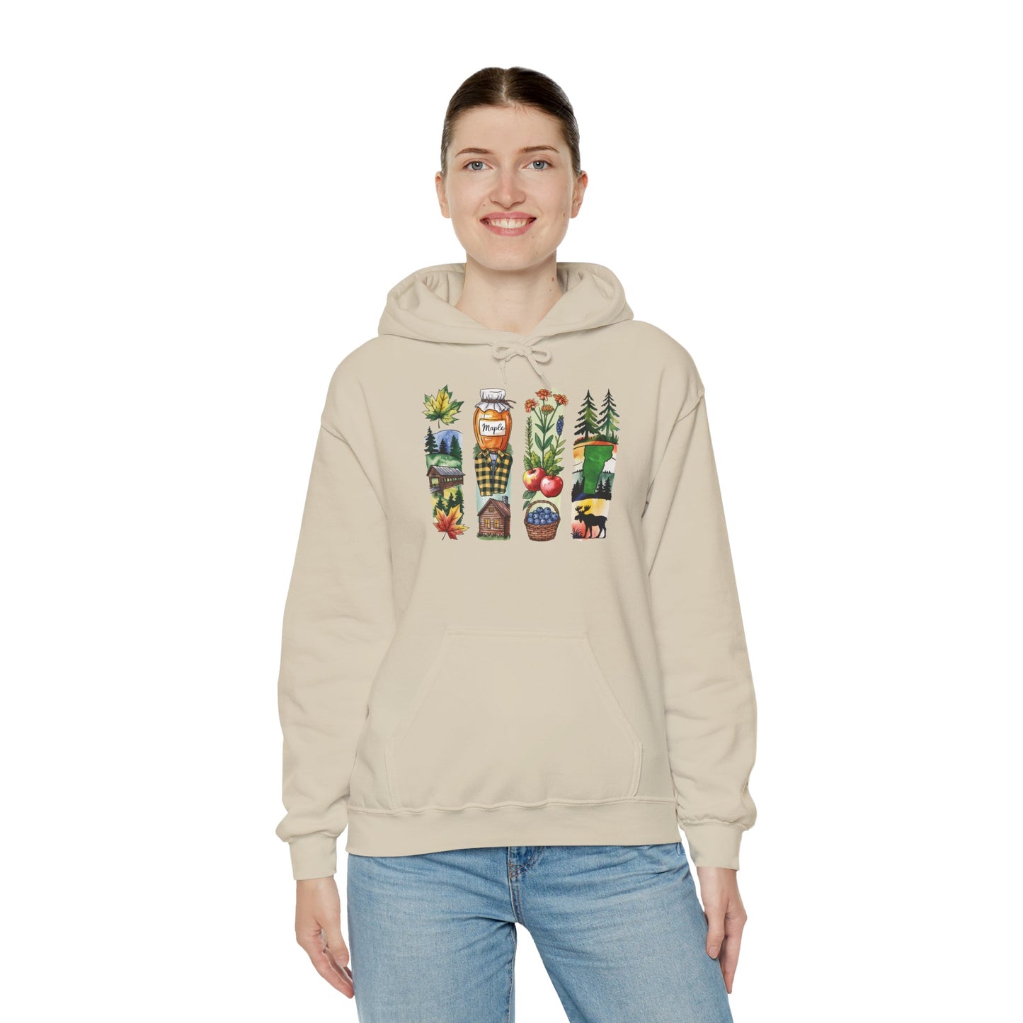 Vermont Nature Hoodie – Unisex Green Mountain State Sweatshirt for Outdoor Lovers & Travelers
