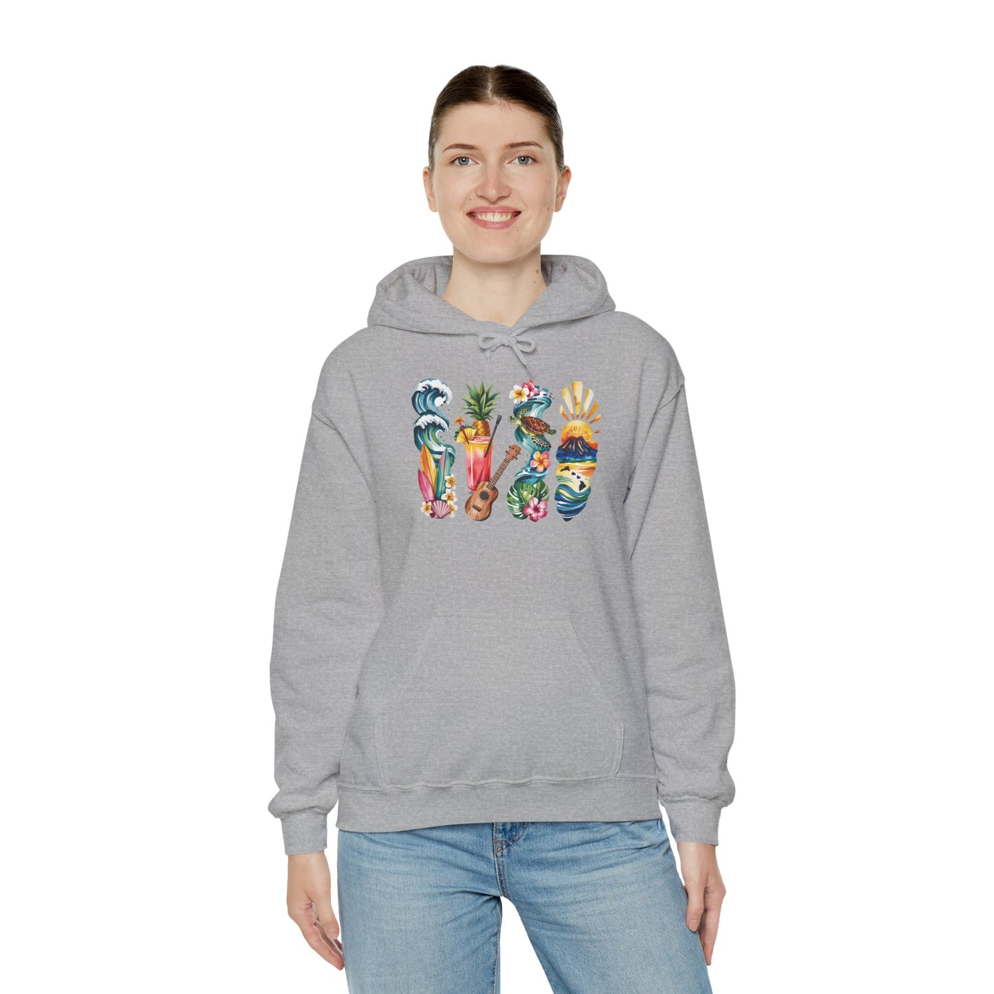 Hawaii Nature Hoodie – Unisex Sweatshirt for Volcano & Ocean Lovers