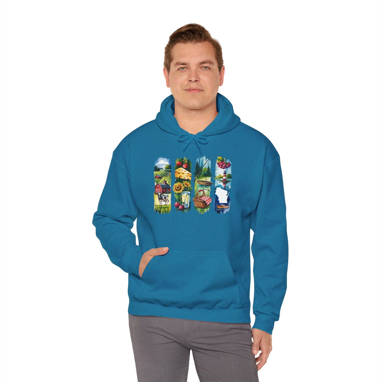 Wisconsin Nature Hoodie – Unisex Sweatshirt with Sceneries for Midwest Outdoor Lovers