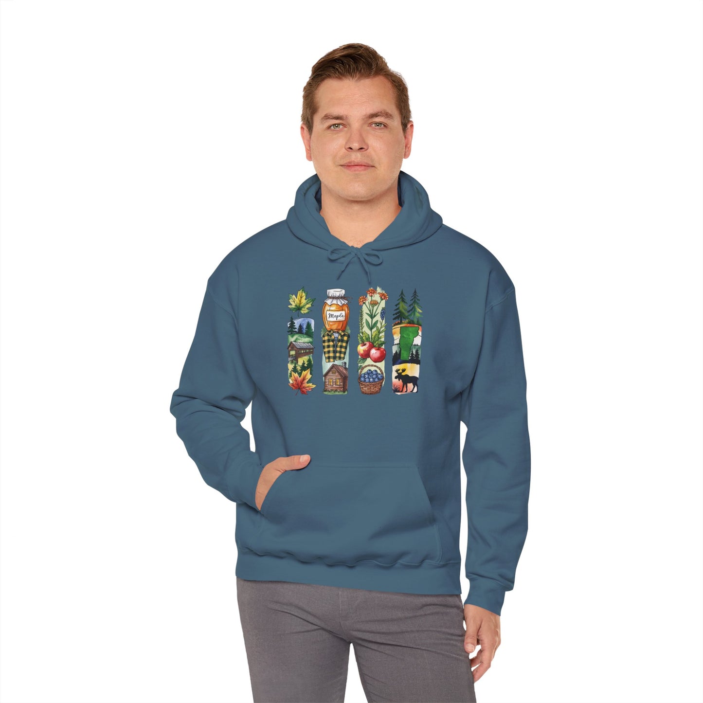 Vermont Nature Hoodie – Unisex Green Mountain State Sweatshirt for Outdoor Lovers & Travelers