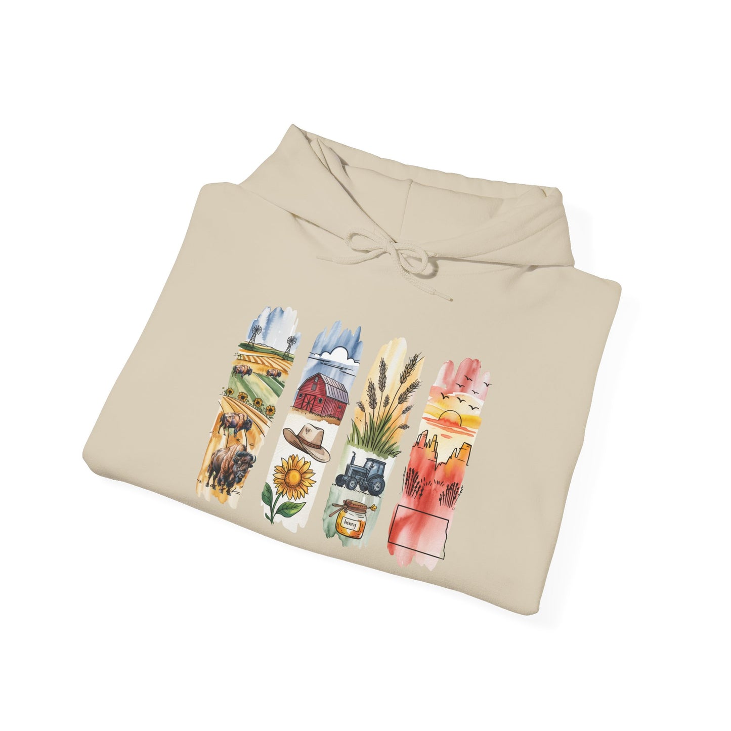 North Dakota Nature Hoodie – Unisex Sweatshirt for Prairie & Park Lovers