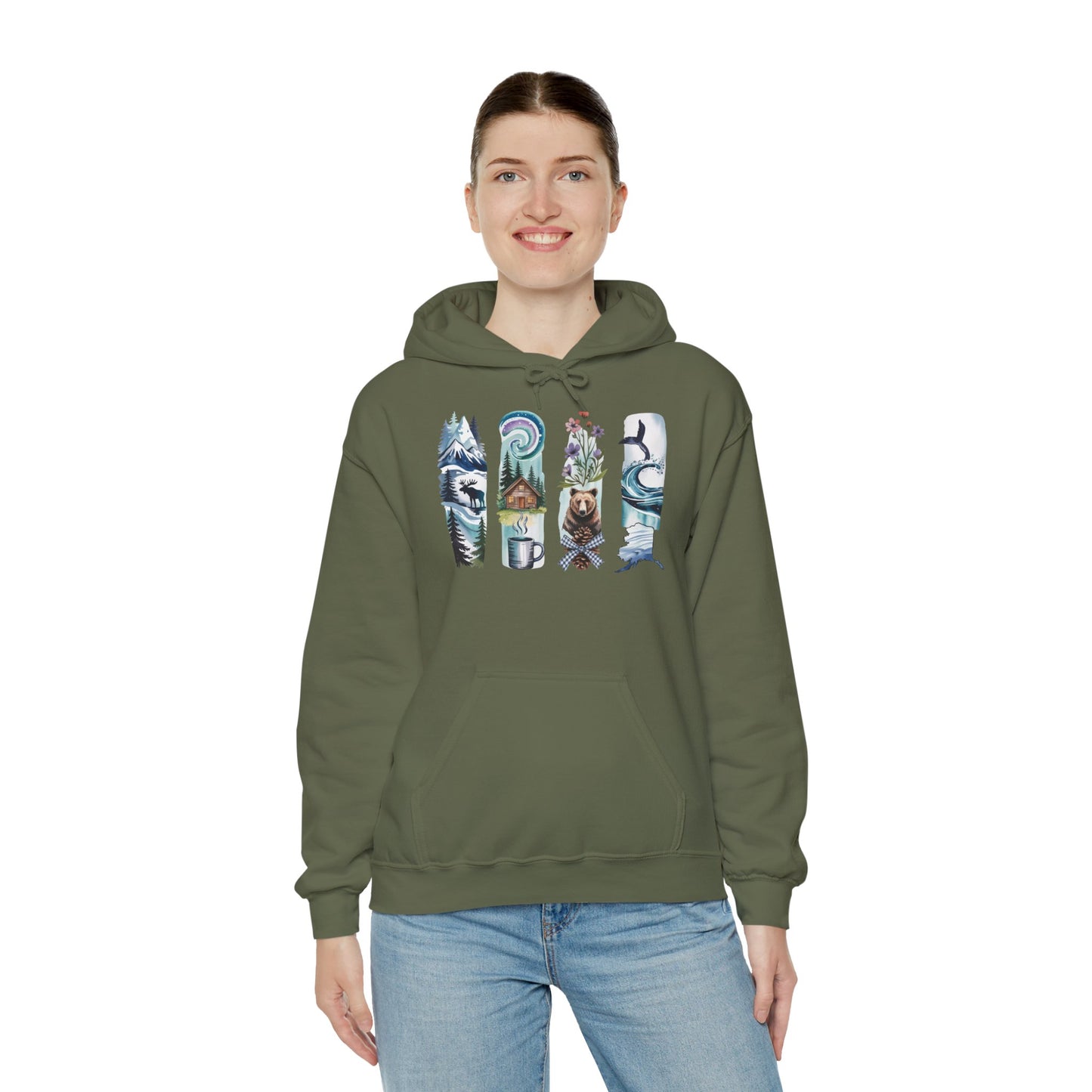 Alaska Nature Hoodie – Unisex Sweatshirt for Mountain & Glacier Explorers
