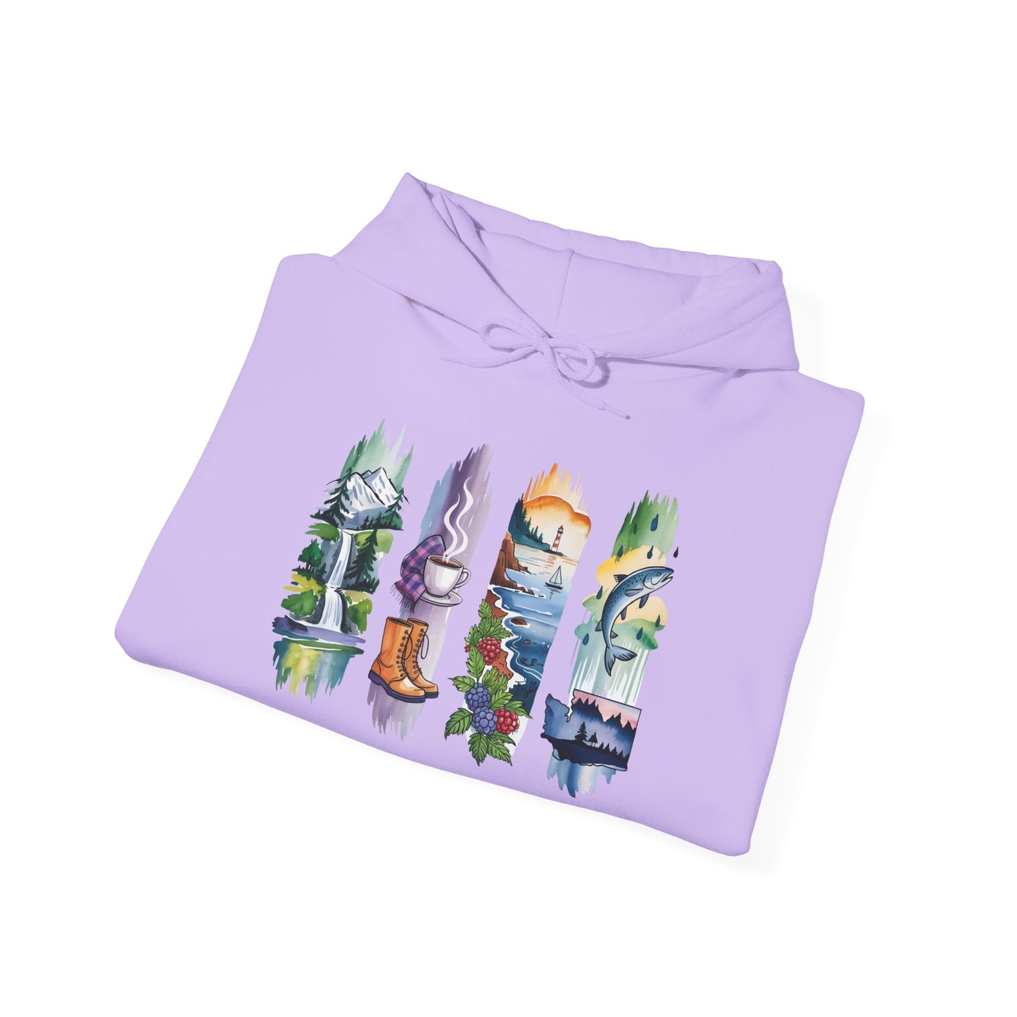Washington Nature Hoodie – Unisex Sweatshirt for Forest & Coastline Enthusiasts