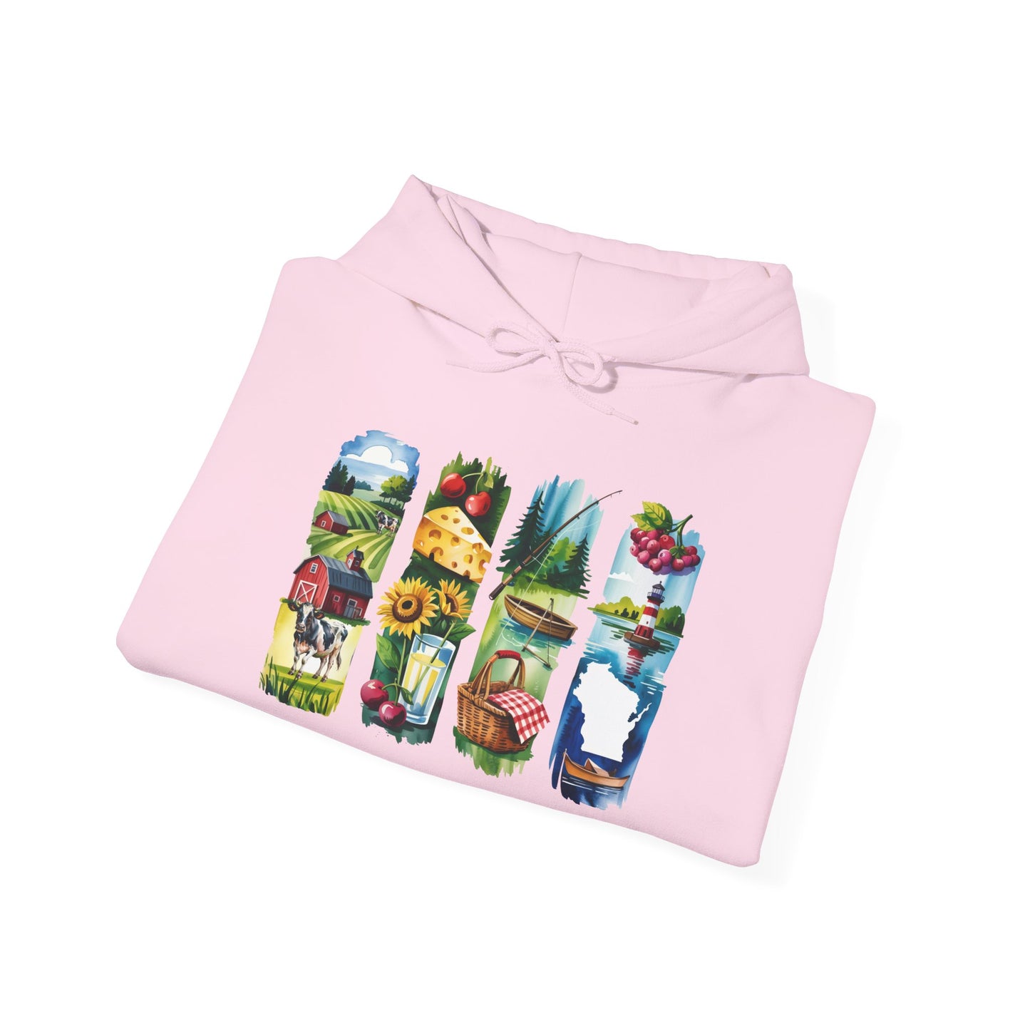 Wisconsin Nature Hoodie – Unisex Sweatshirt with Sceneries for Midwest Outdoor Lovers