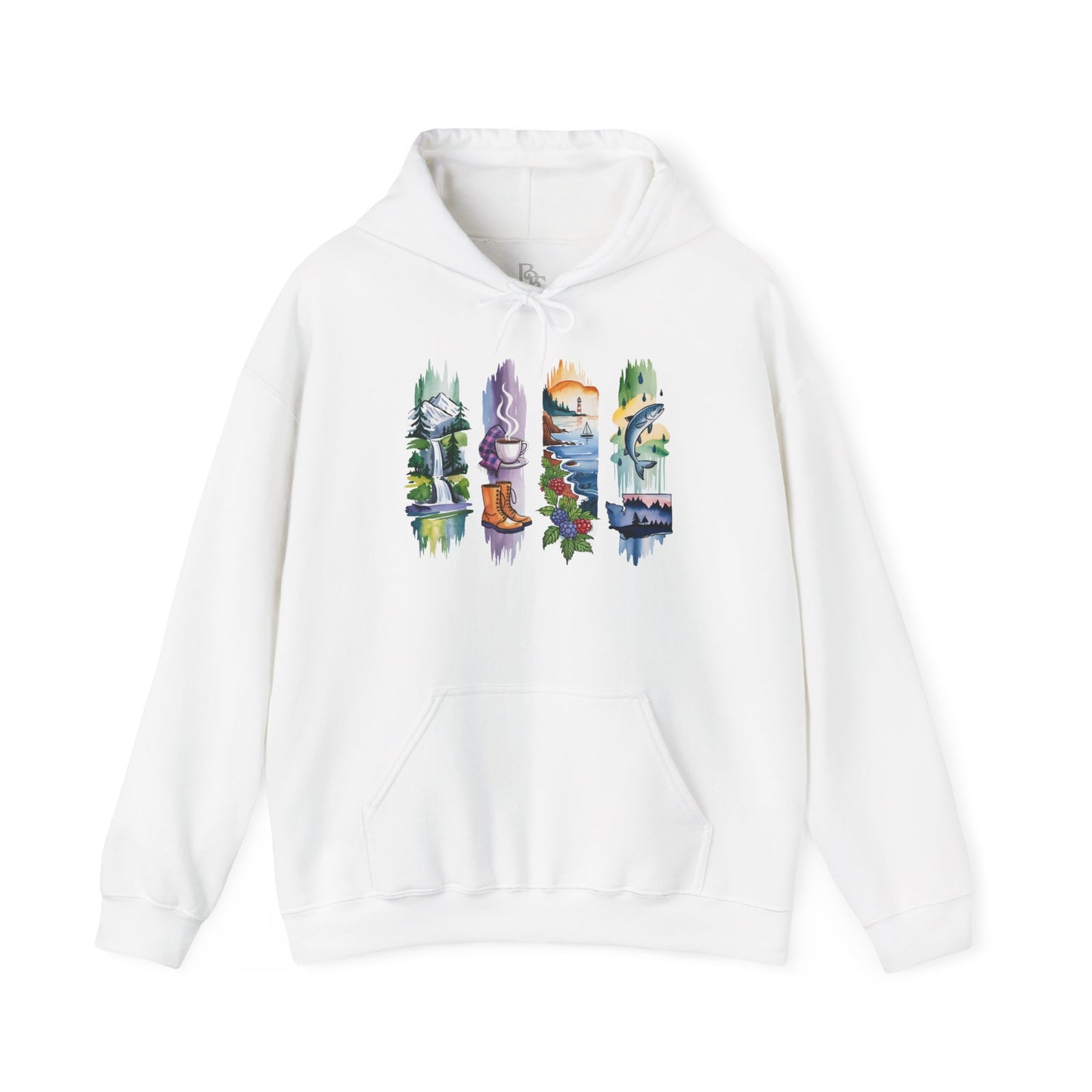 Washington Nature Hoodie – Unisex Sweatshirt for Forest & Coastline Enthusiasts
