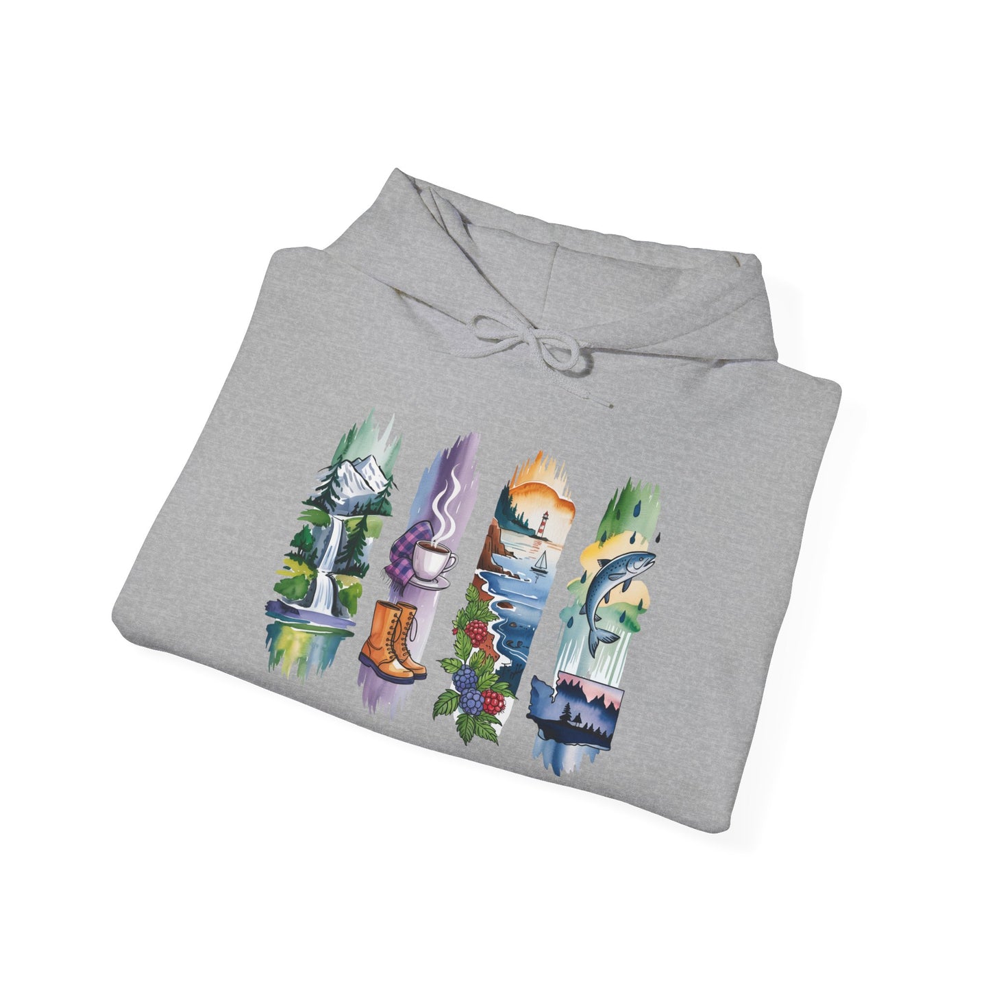 Washington Nature Hoodie – Unisex Sweatshirt for Forest & Coastline Enthusiasts