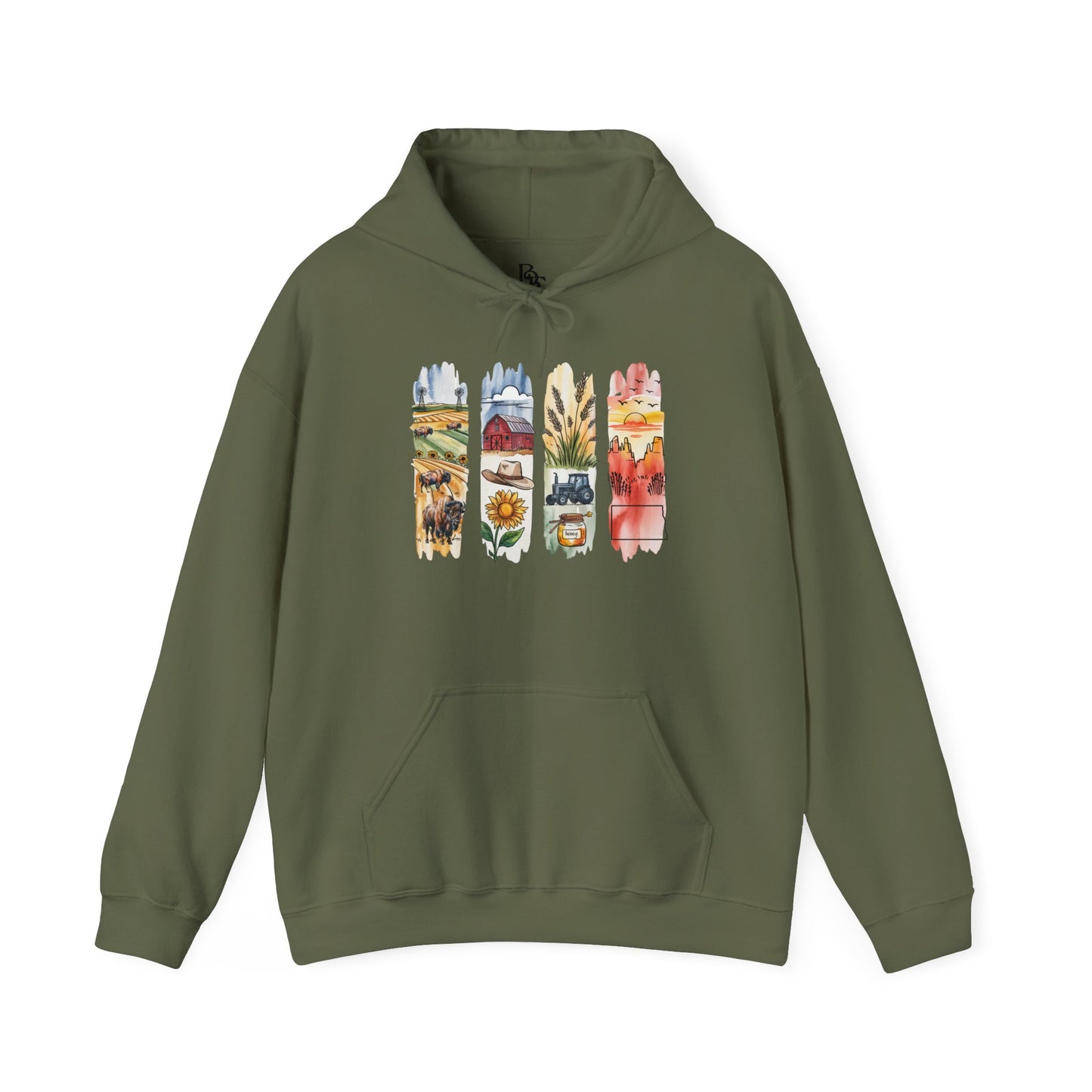 North Dakota Nature Hoodie – Unisex Sweatshirt for Prairie & Park Lovers