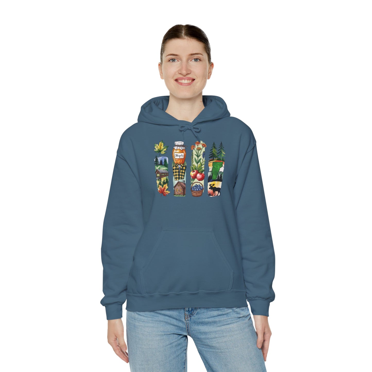 Vermont Nature Hoodie – Unisex Green Mountain State Sweatshirt for Outdoor Lovers & Travelers