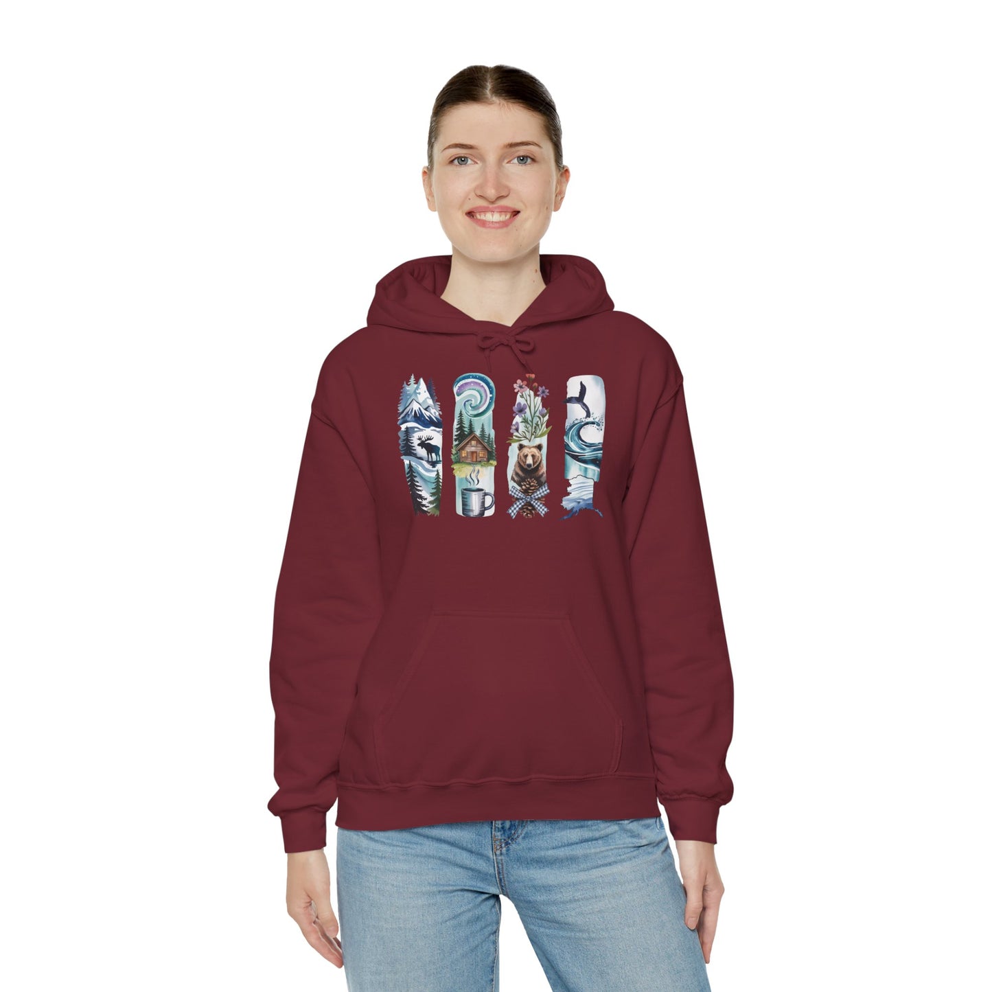 Alaska Nature Hoodie – Unisex Sweatshirt for Mountain & Glacier Explorers
