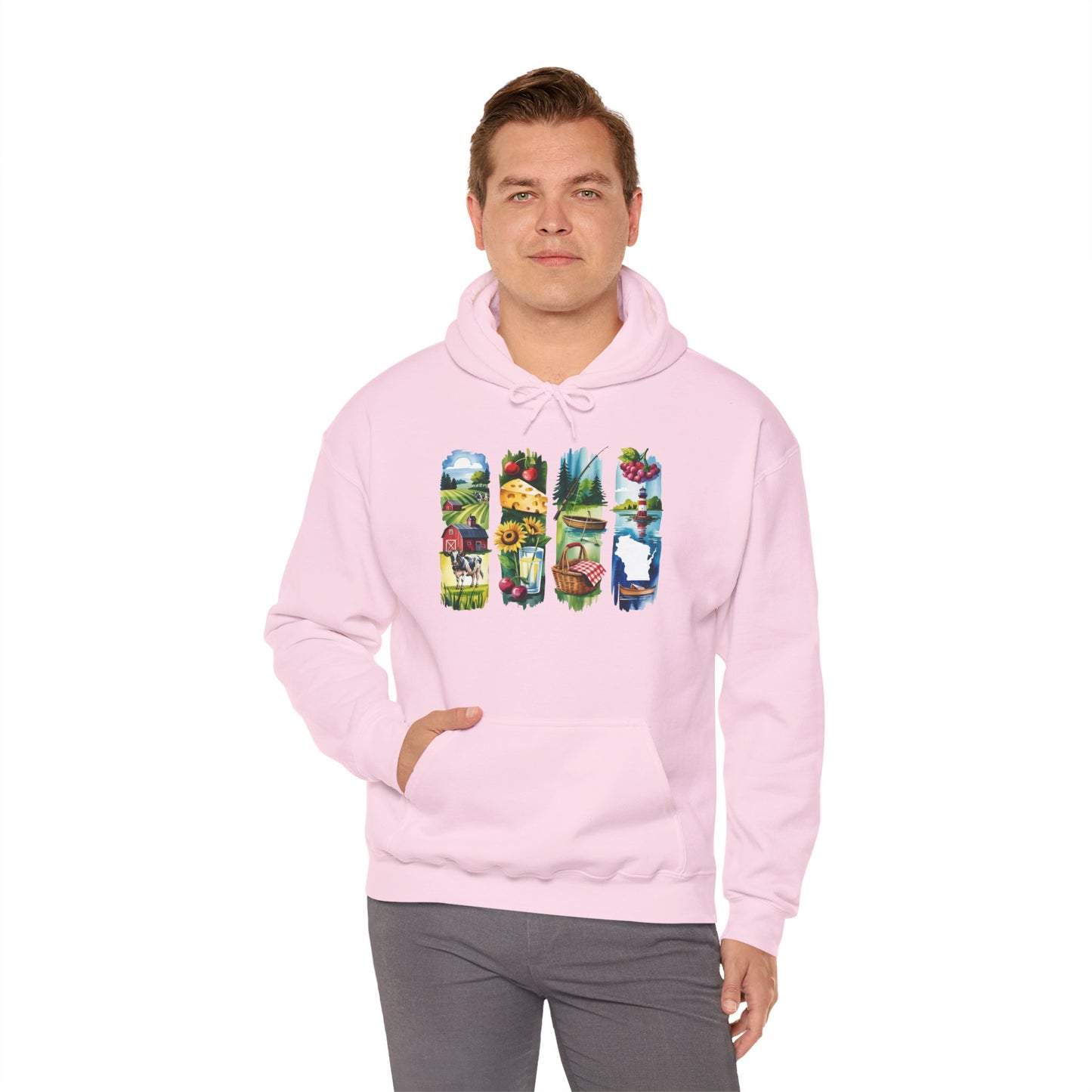 Wisconsin Nature Hoodie – Unisex Sweatshirt with Sceneries for Midwest Outdoor Lovers