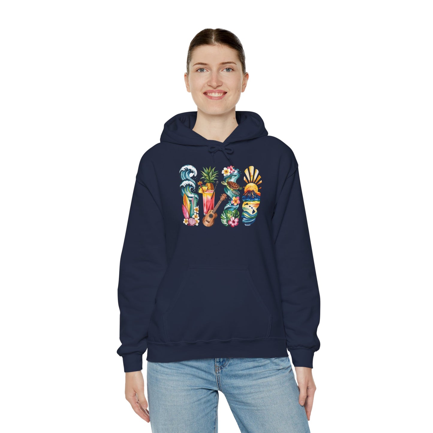 Hawaii Nature Hoodie – Unisex Sweatshirt for Volcano & Ocean Lovers