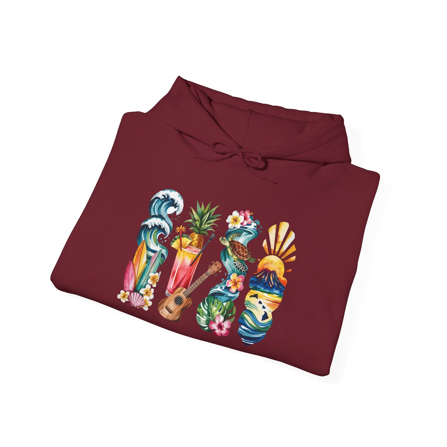 Hawaii Nature Hoodie – Unisex Sweatshirt for Volcano & Ocean Lovers