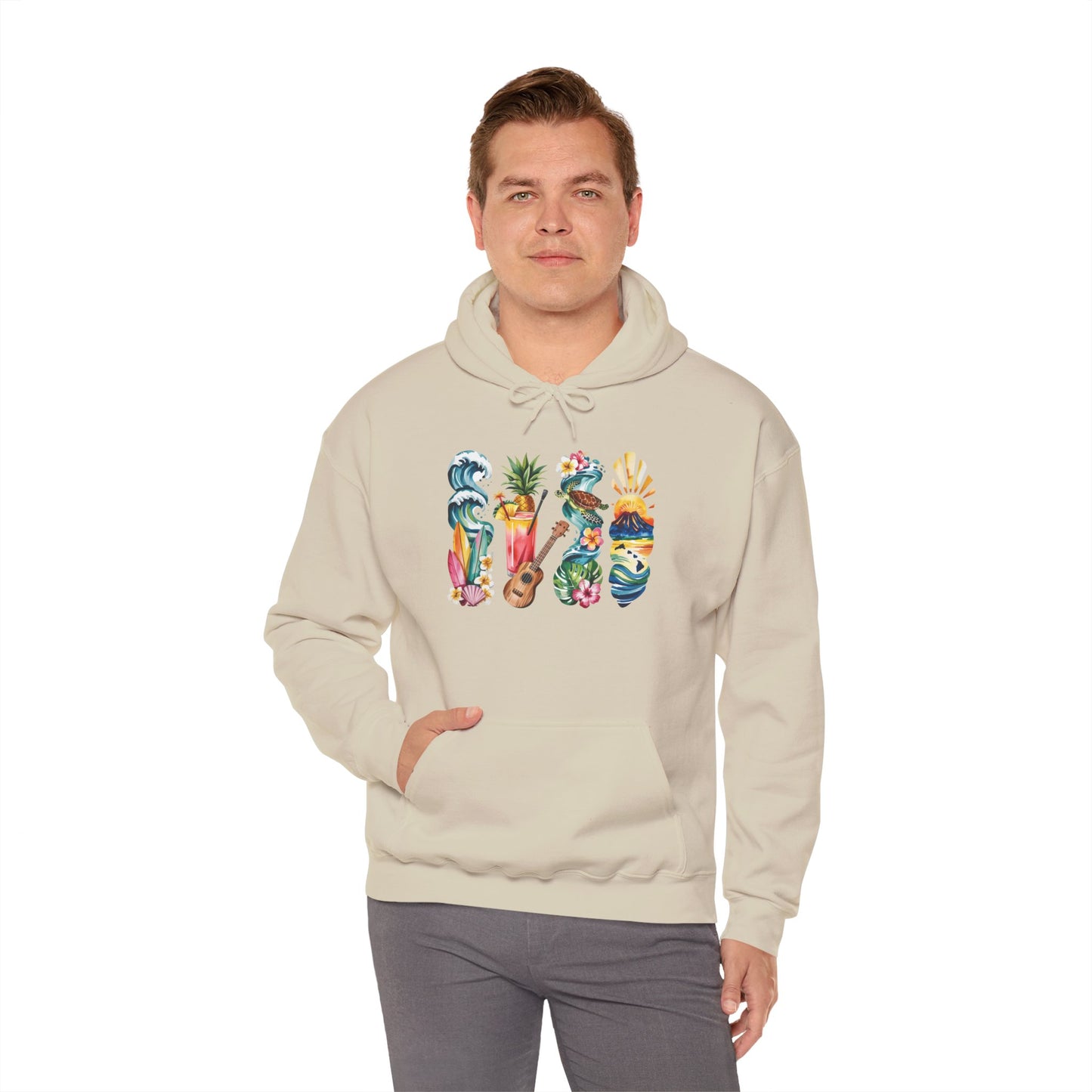 Hawaii Nature Hoodie – Unisex Sweatshirt for Volcano & Ocean Lovers