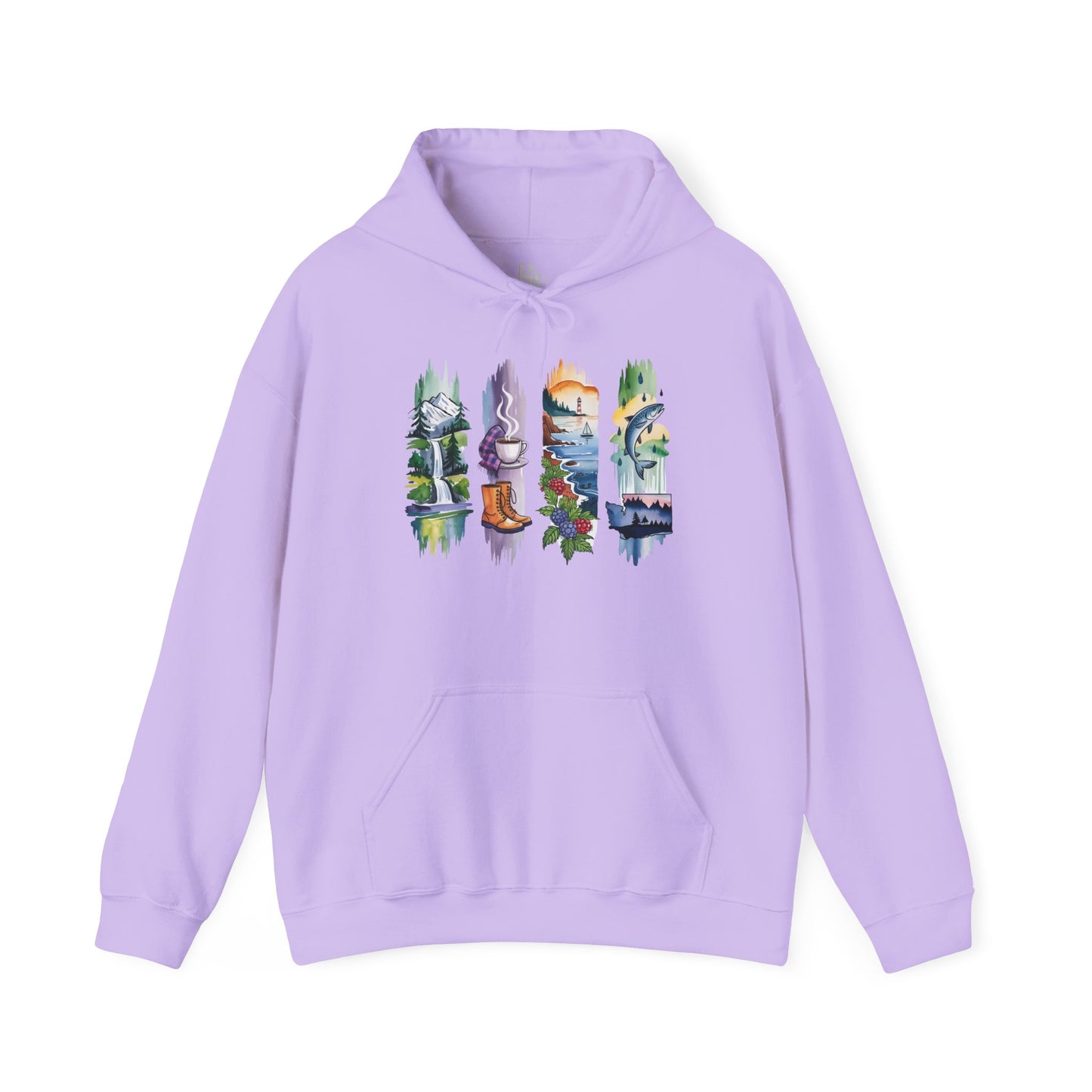 Washington Nature Hoodie – Unisex Sweatshirt for Forest & Coastline Enthusiasts