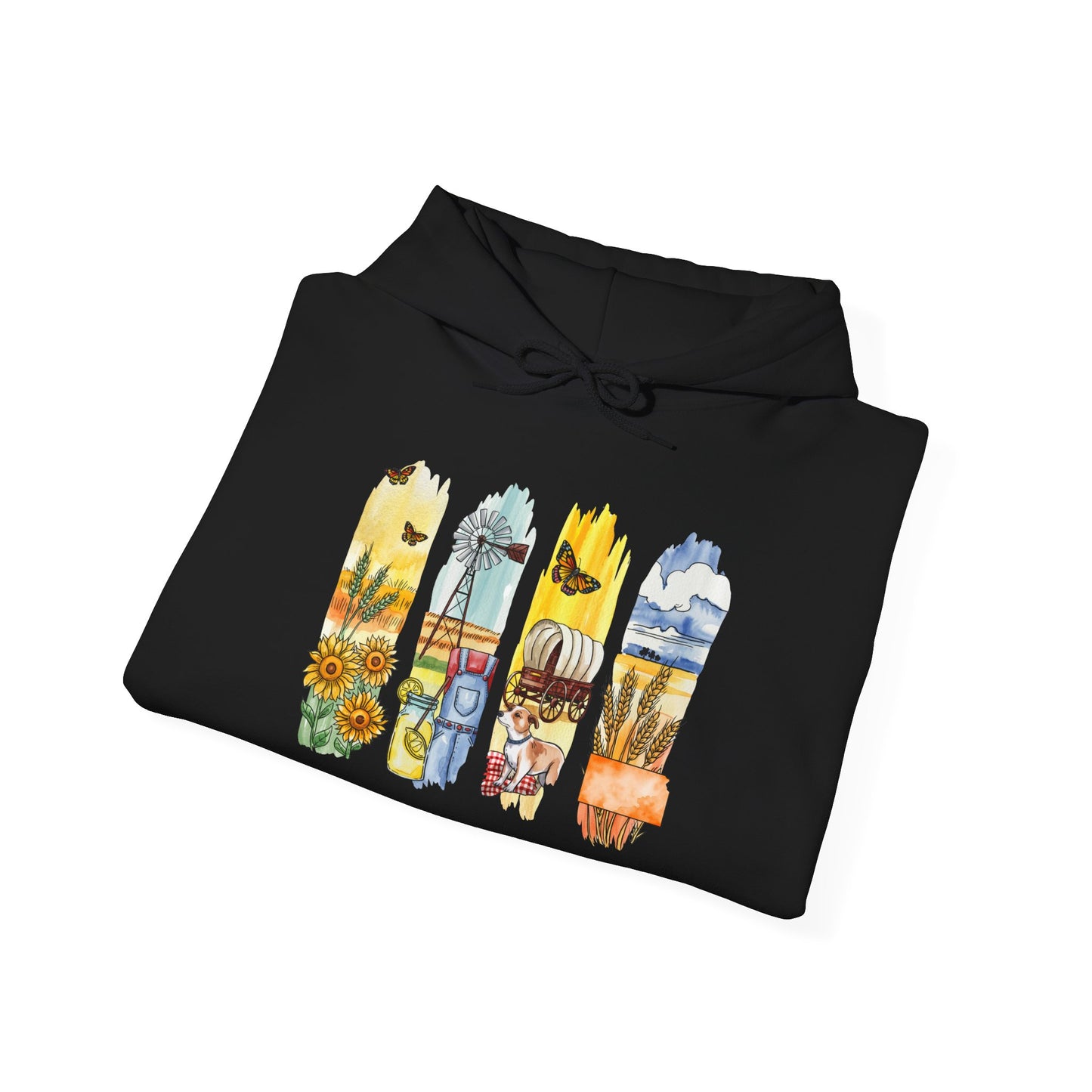 Kansas Nature Hoodie – Unisex Sweatshirt for Prairie & Sky Lovers