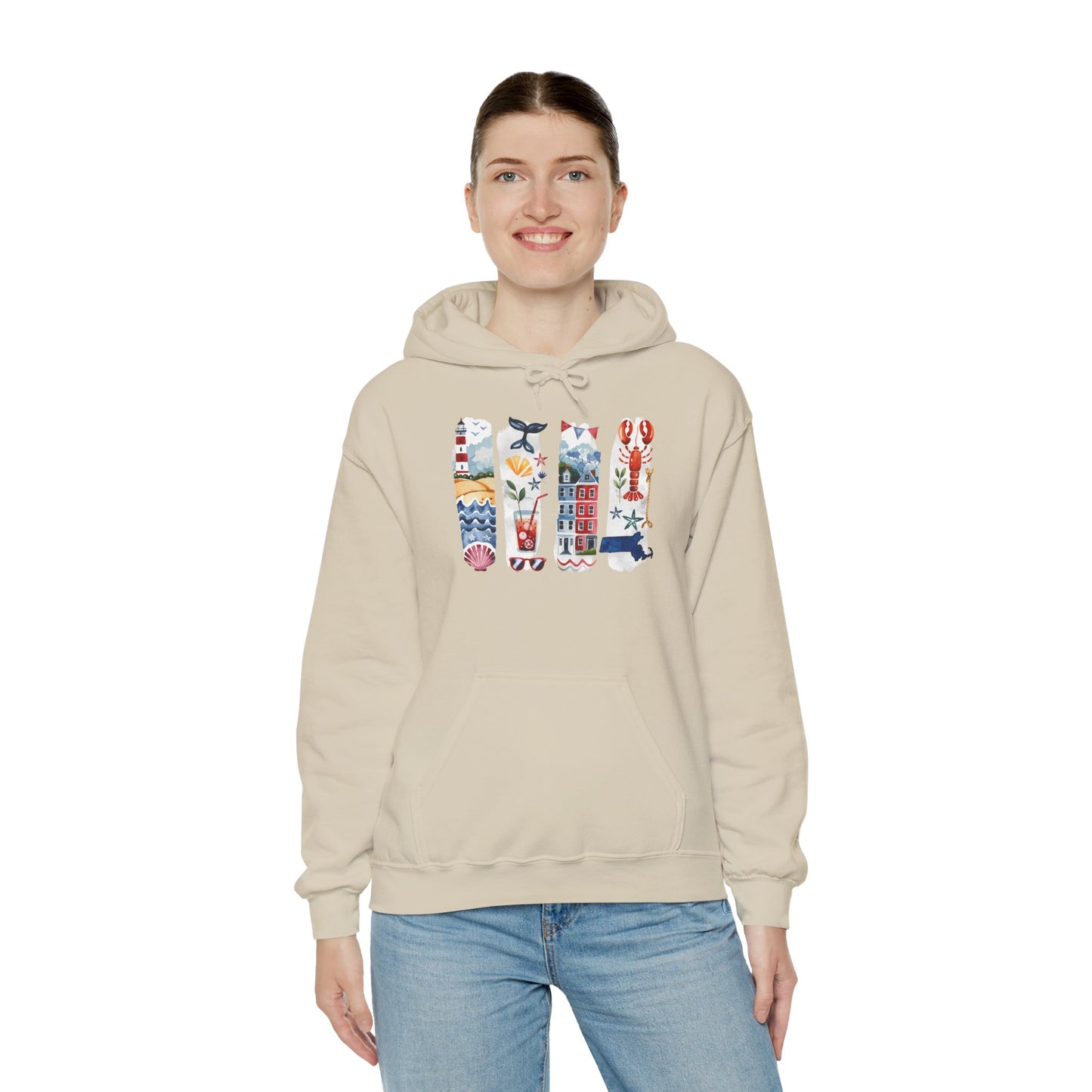 Massachusetts Nature Hoodie – Unisex Sweatshirt for Coastal & Trail Explorers