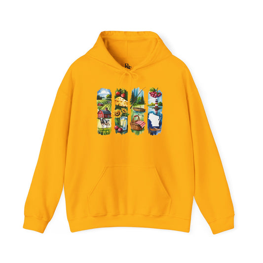 Wisconsin Nature Hoodie – Unisex Sweatshirt with Sceneries for Midwest Outdoor Lovers