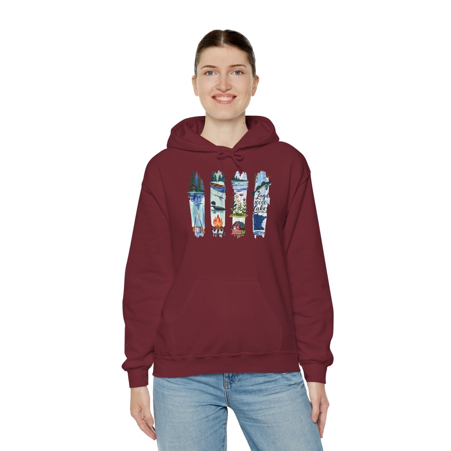 Minnesota Nature Hoodie – Unisex Sweatshirt for Forest & Lake Lovers