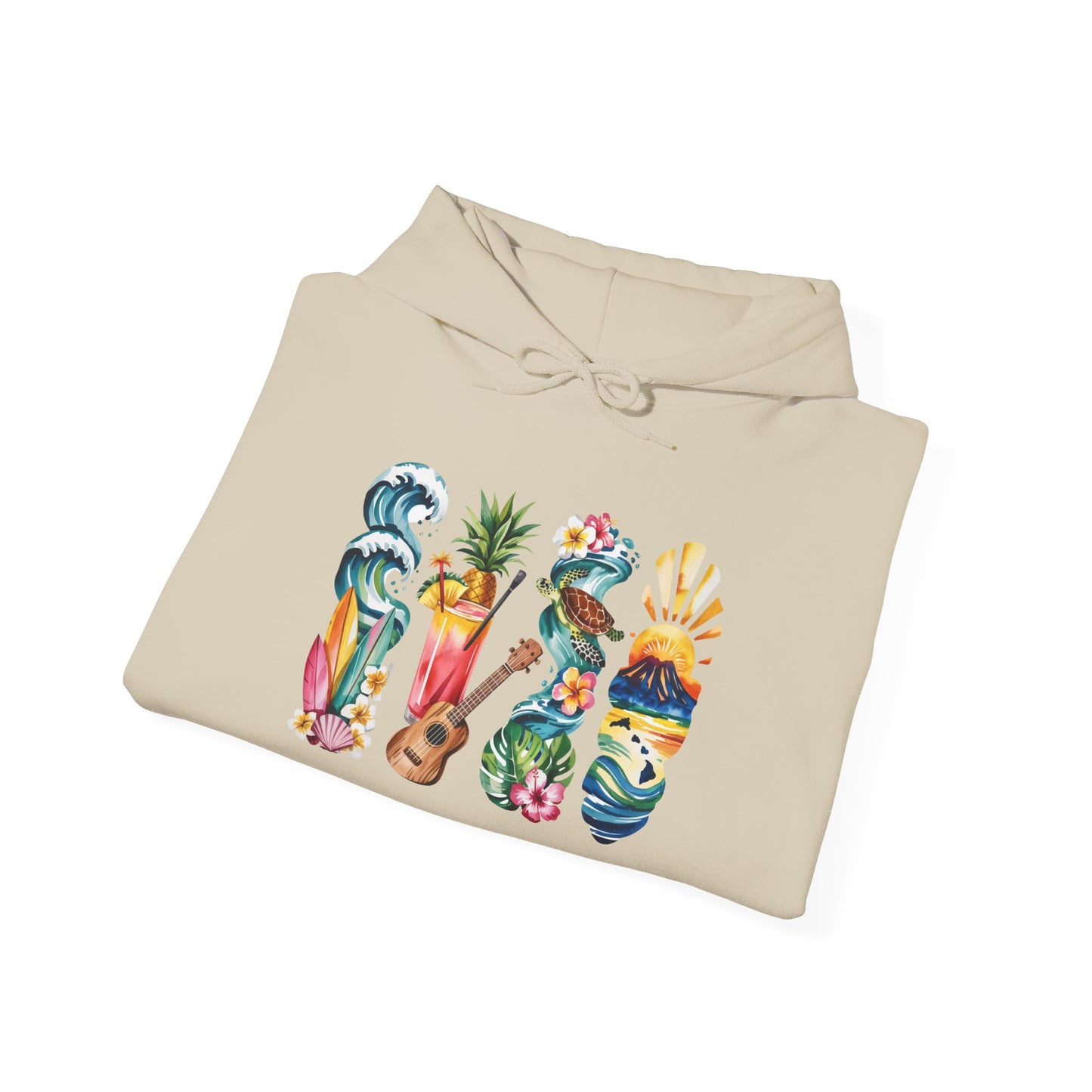 Hawaii Nature Hoodie – Unisex Sweatshirt for Volcano & Ocean Lovers