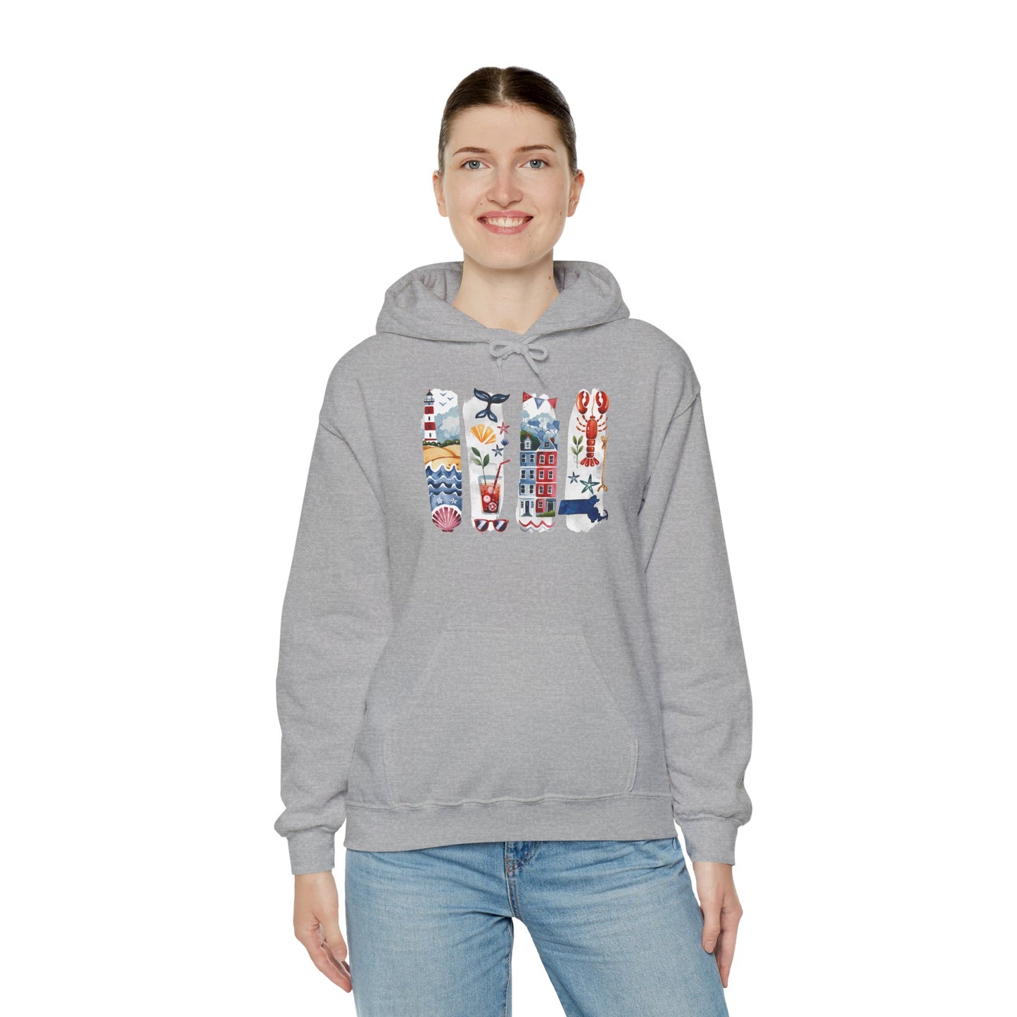 Massachusetts Nature Hoodie – Unisex Sweatshirt for Coastal & Trail Explorers