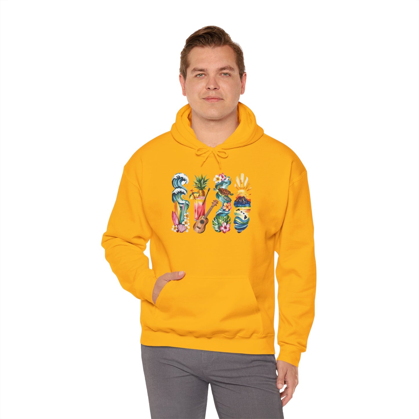 Hawaii Nature Hoodie – Unisex Sweatshirt for Volcano & Ocean Lovers