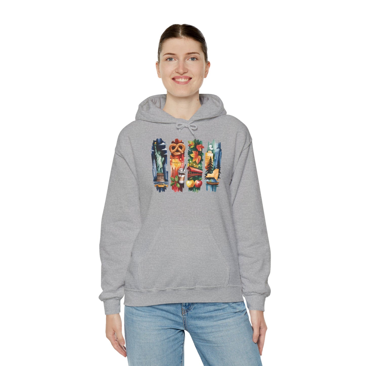 New York Nature Hoodie – Unisex Empire State Sweatshirt for Tourists and Travelers
