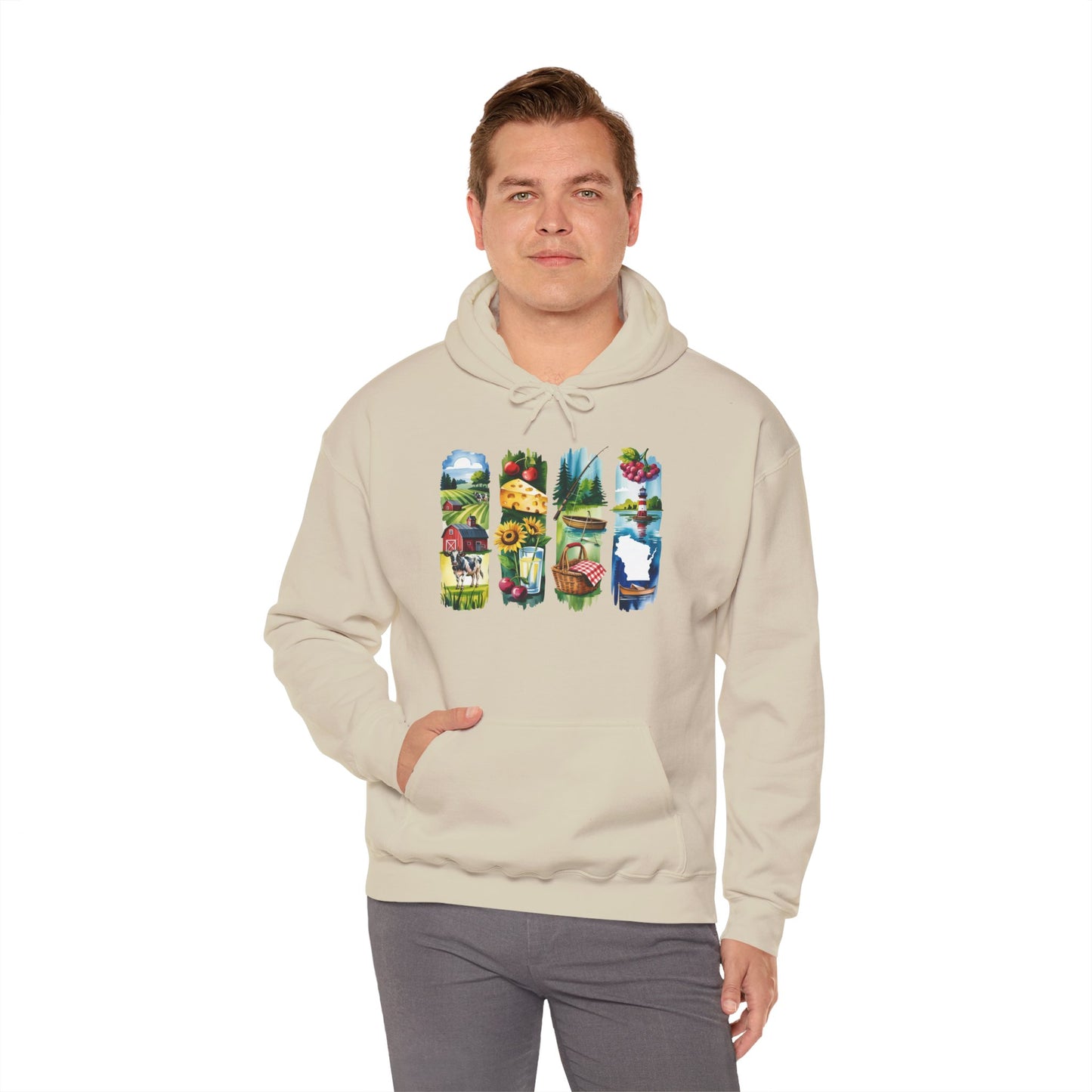Wisconsin Nature Hoodie – Unisex Sweatshirt with Sceneries for Midwest Outdoor Lovers