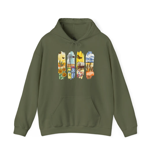 Kansas Nature Hoodie – Unisex Sweatshirt for Prairie & Sky Lovers