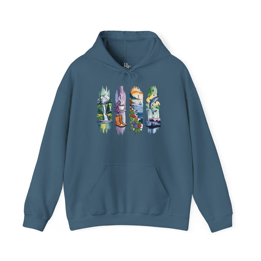 Washington Nature Hoodie – Unisex Sweatshirt for Forest & Coastline Enthusiasts