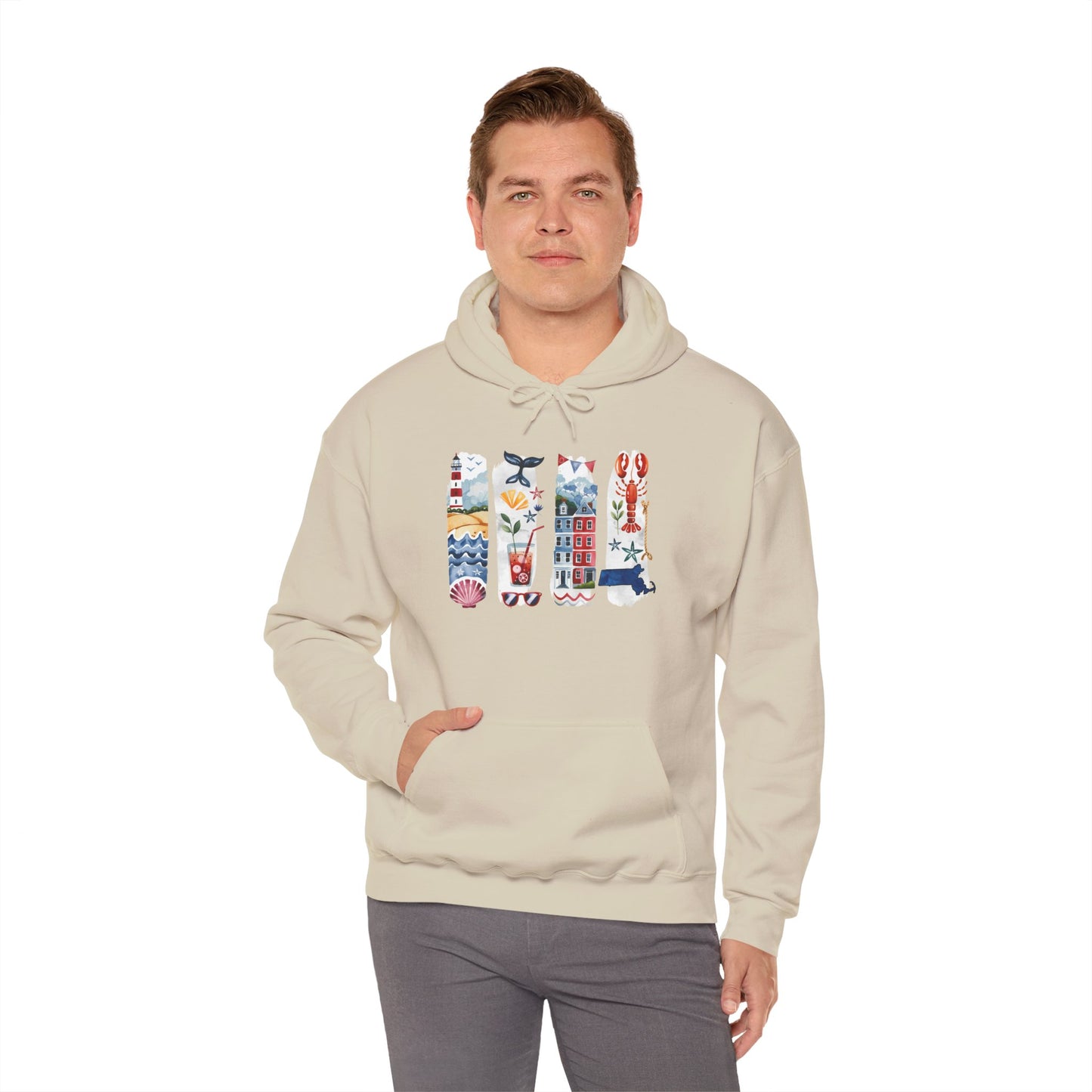 Massachusetts Nature Hoodie – Unisex Sweatshirt for Coastal & Trail Explorers