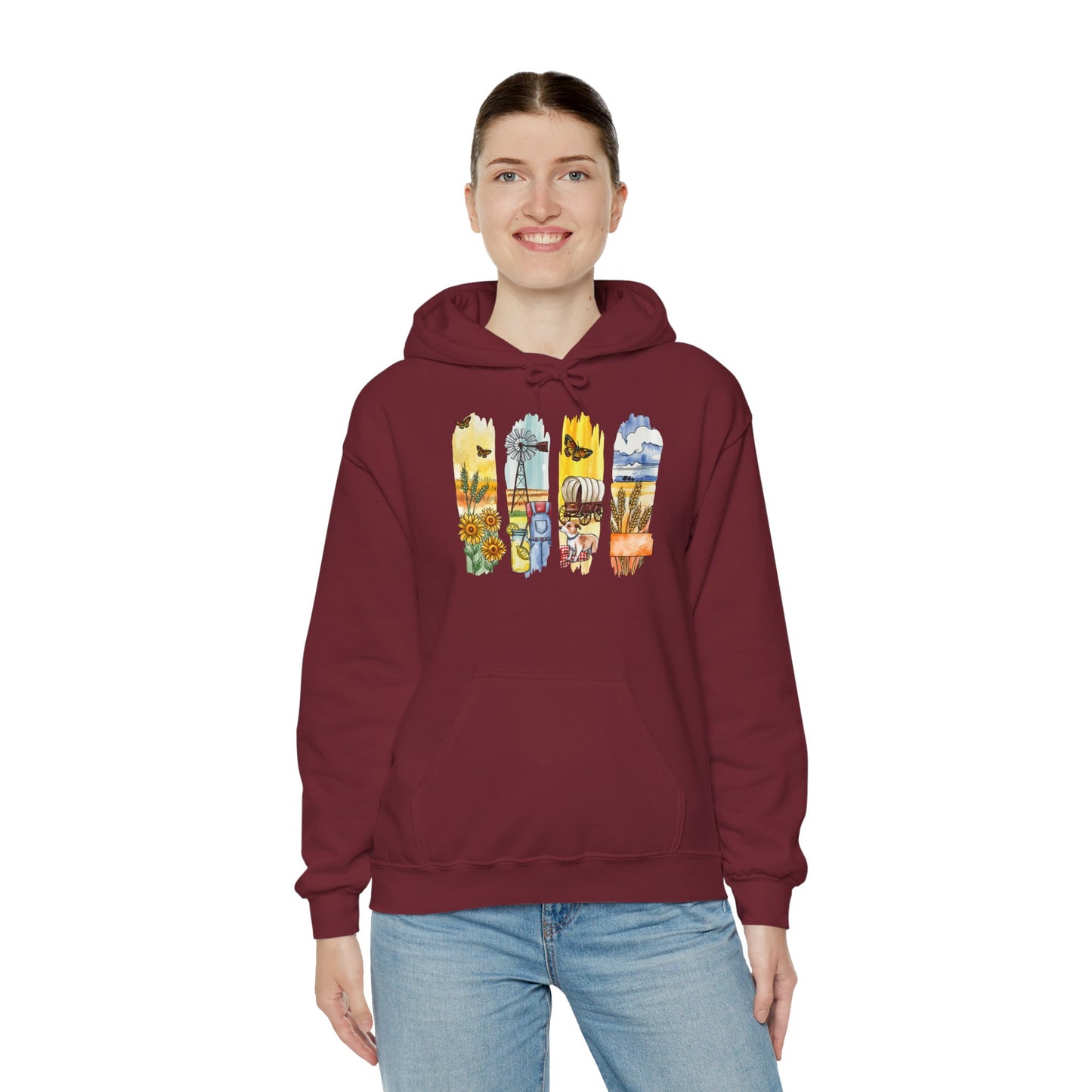 Kansas Nature Hoodie – Unisex Sweatshirt for Prairie & Sky Lovers