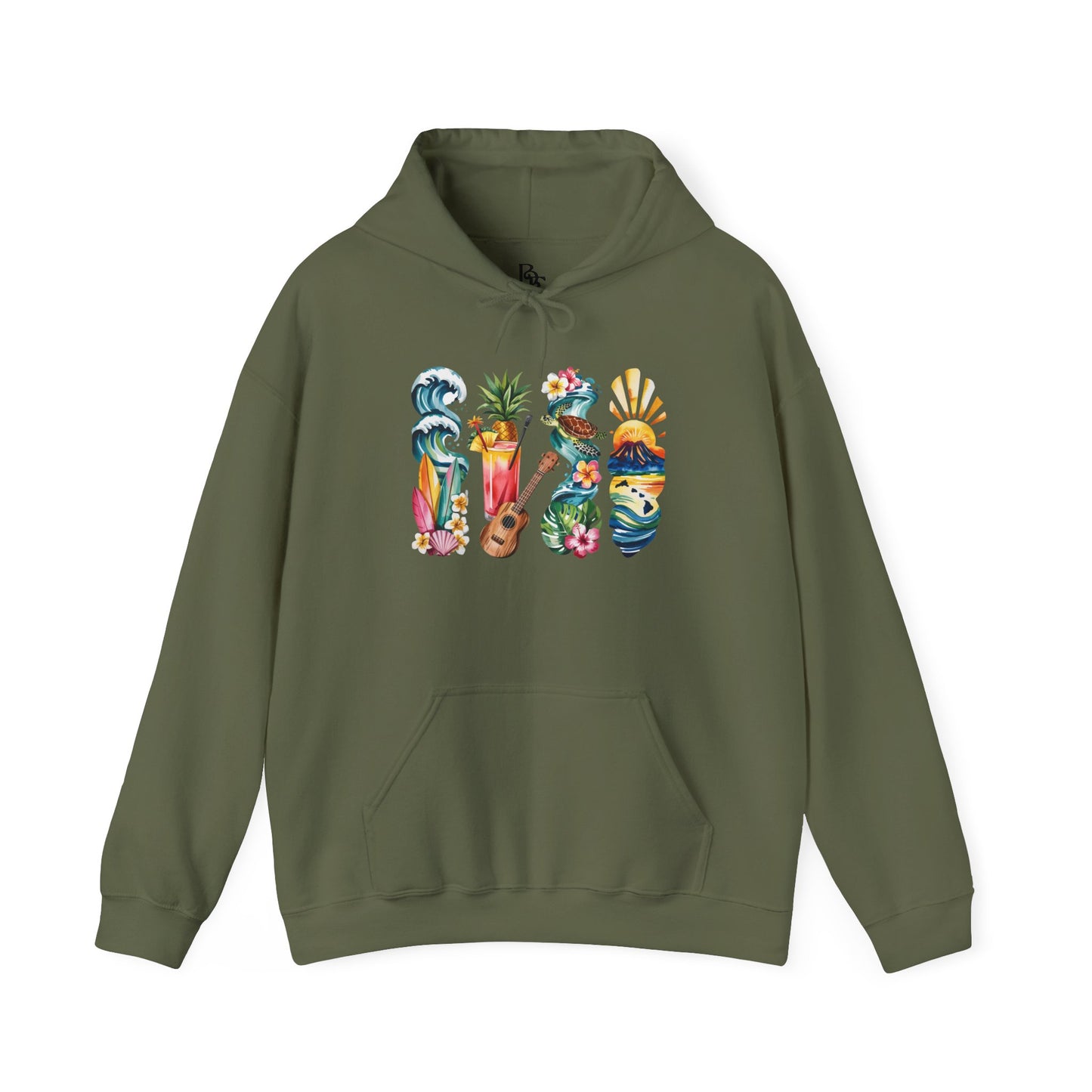 Hawaii Nature Hoodie – Unisex Sweatshirt for Volcano & Ocean Lovers